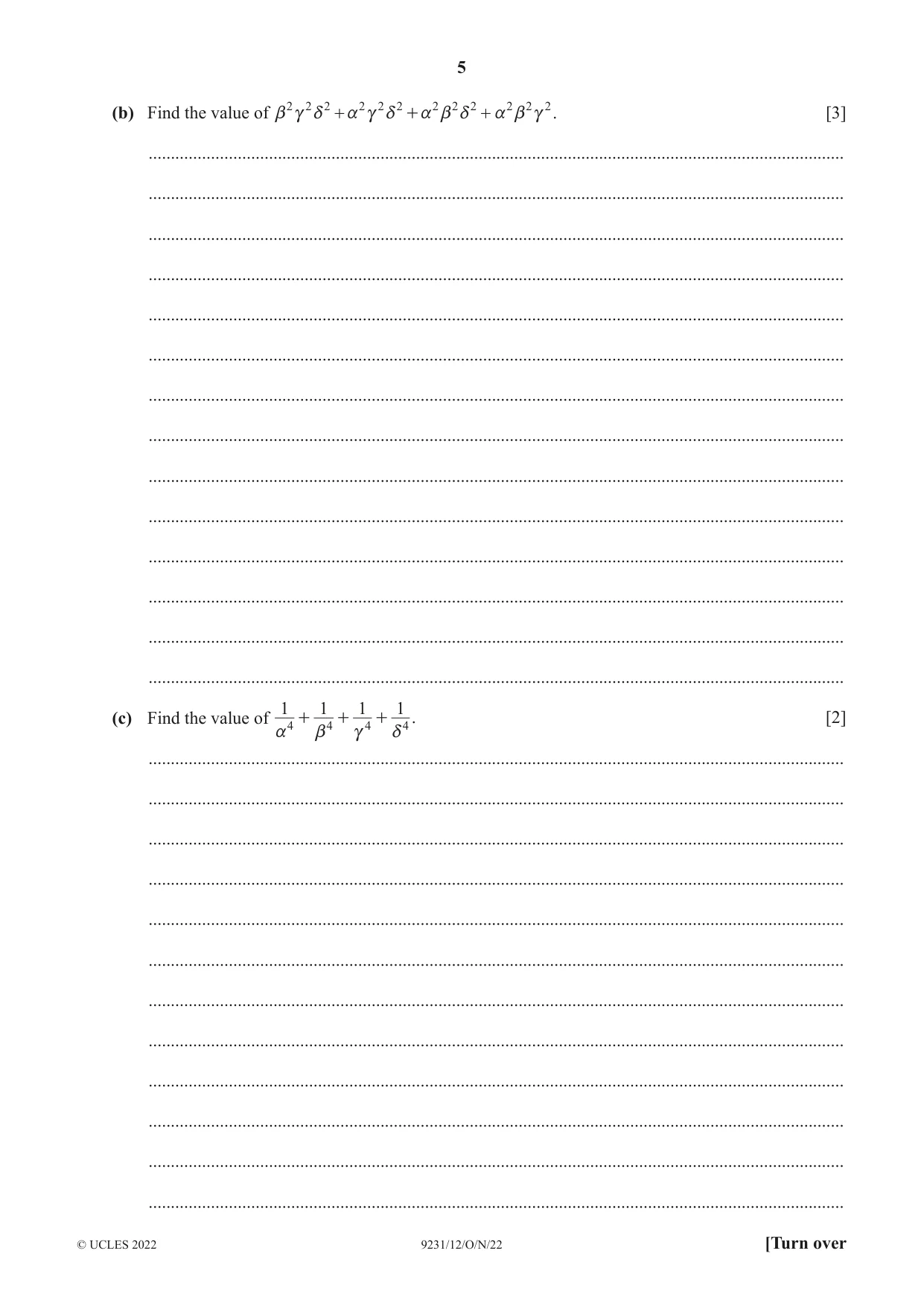 Cambridge A Level Mathematics - Further 9231 2022 Oct/Nov Paper 1 · Variant 2 question paper, page 5 of 20