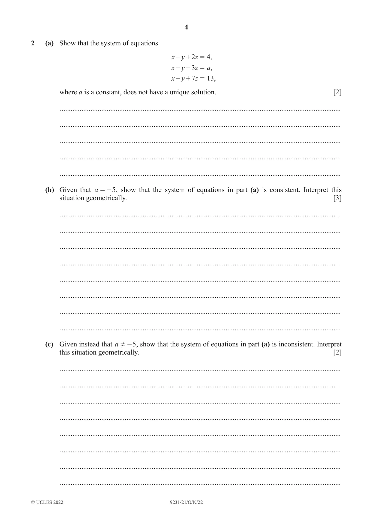 Cambridge A Level Mathematics - Further 9231 2022 Oct/Nov Paper 2 · Variant 1 question paper, page 4 of 16