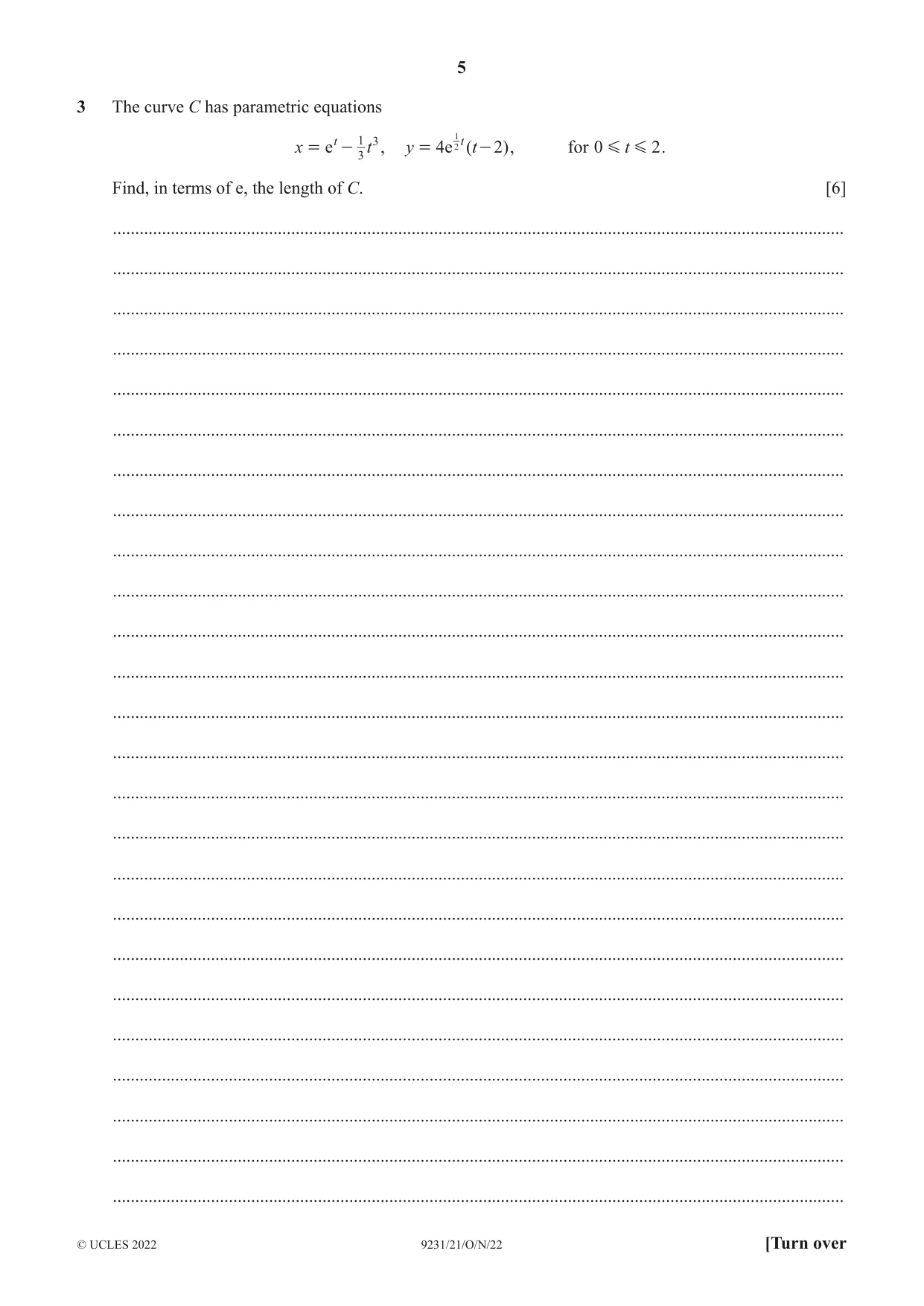 Cambridge A Level Mathematics - Further 9231 2022 Oct/Nov Paper 2 · Variant 1 question paper, page 5 of 16