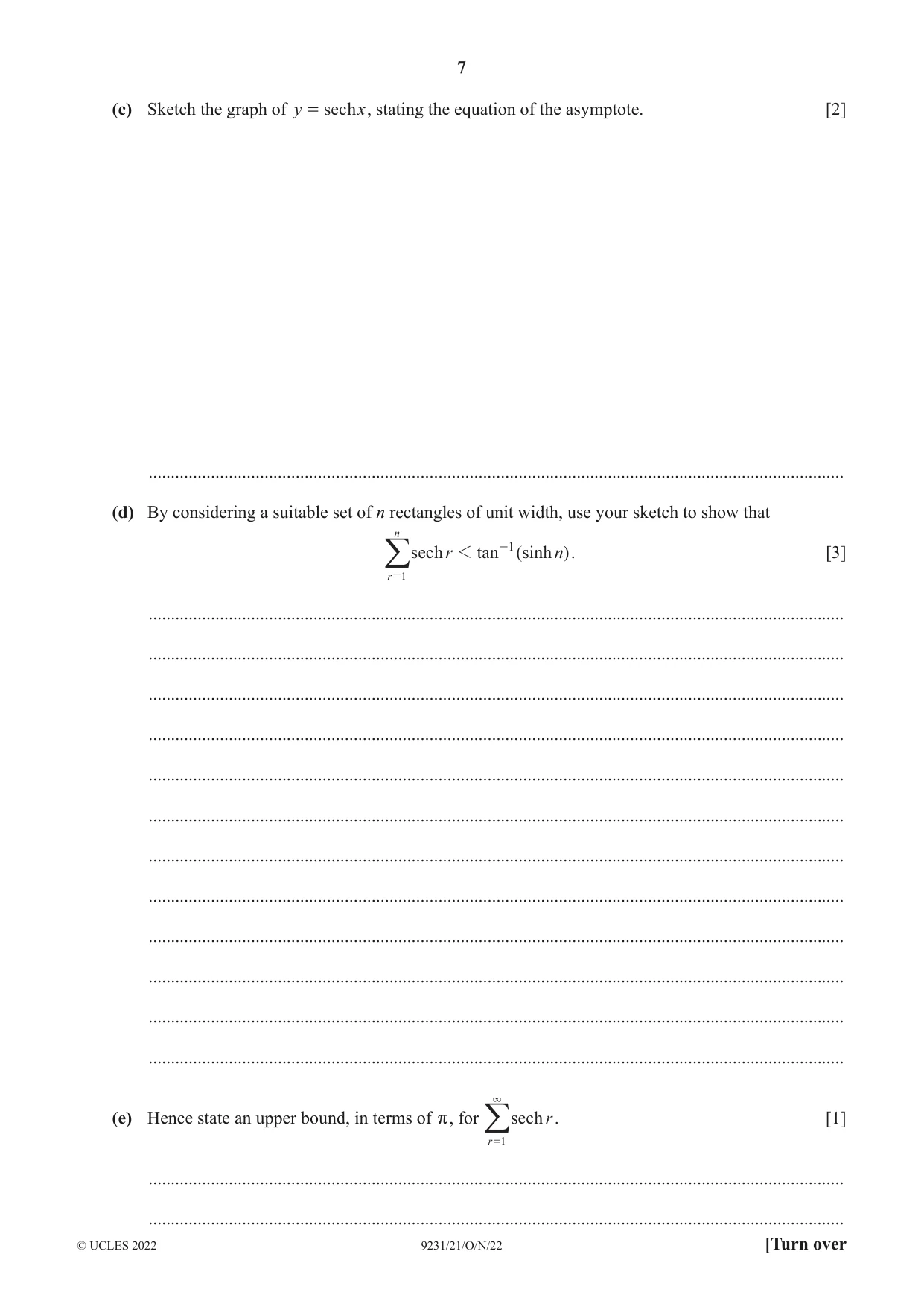 Cambridge A Level Mathematics - Further 9231 2022 Oct/Nov Paper 2 · Variant 1 question paper, page 7 of 16