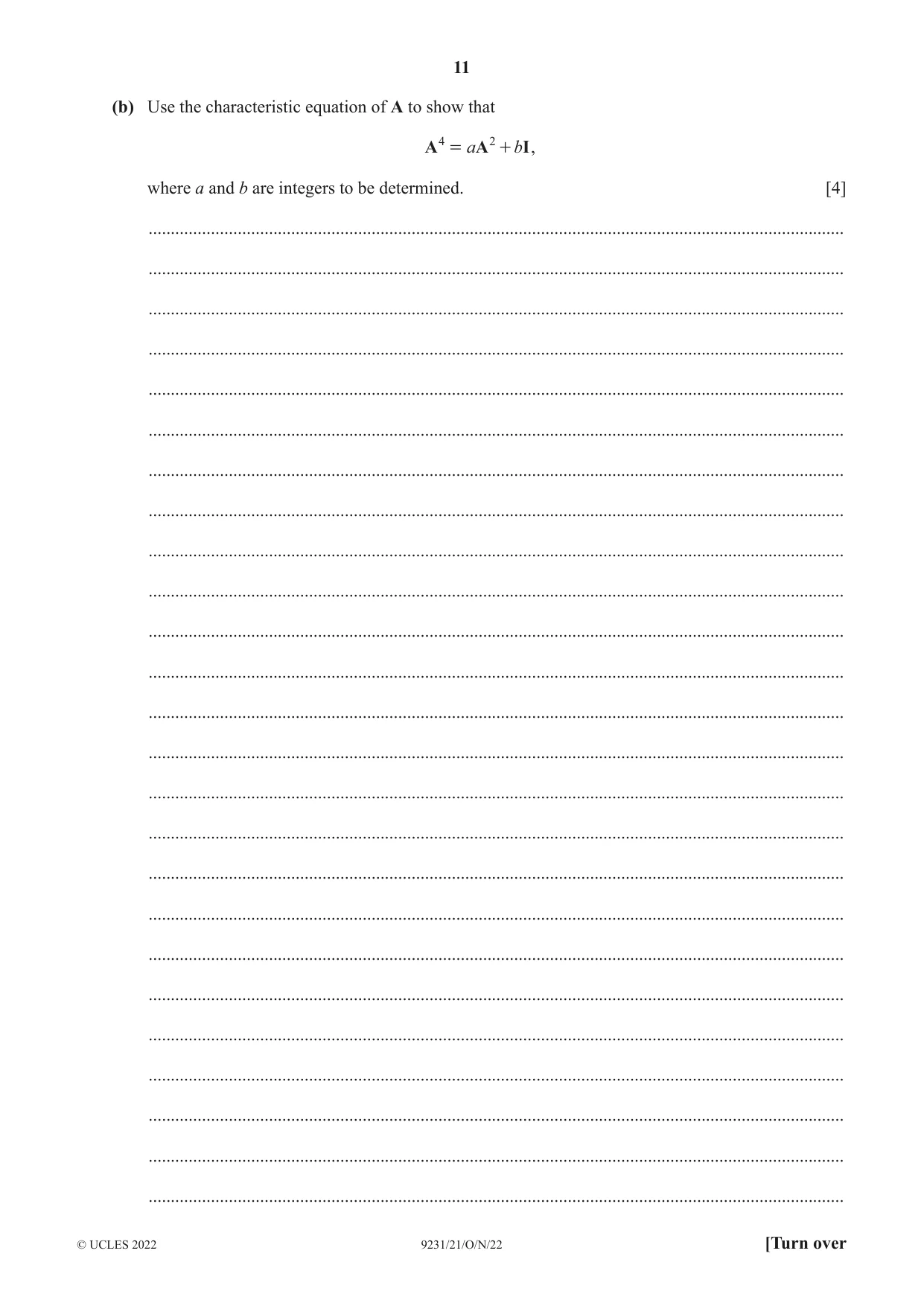Cambridge A Level Mathematics - Further 9231 2022 Oct/Nov Paper 2 · Variant 1 question paper, page 11 of 16