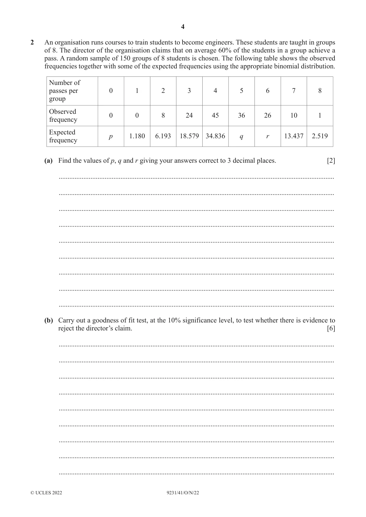Cambridge A Level Mathematics - Further 9231 2022 Oct/Nov Paper 4 · Variant 1 question paper, page 4 of 16