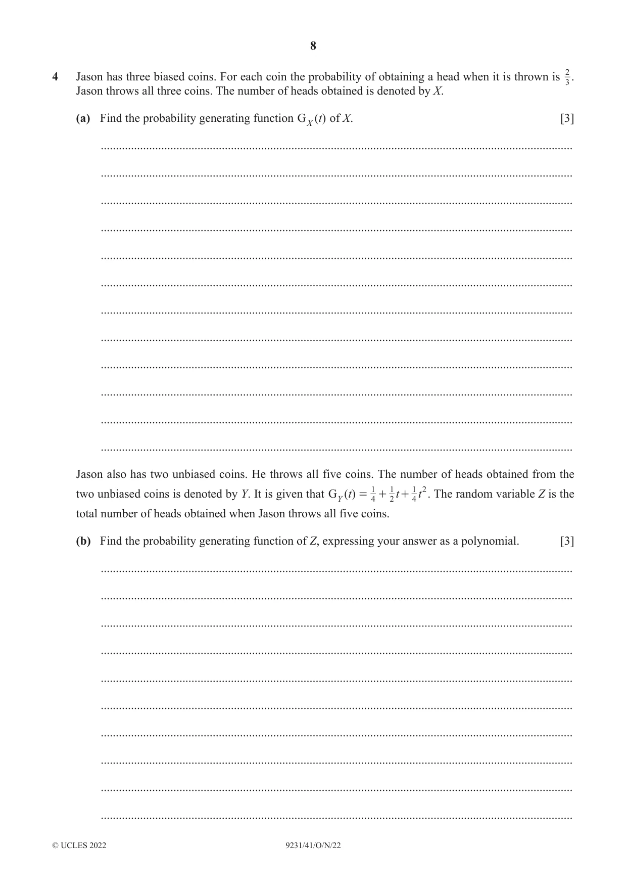 Cambridge A Level Mathematics - Further 9231 2022 Oct/Nov Paper 4 · Variant 1 question paper, page 8 of 16