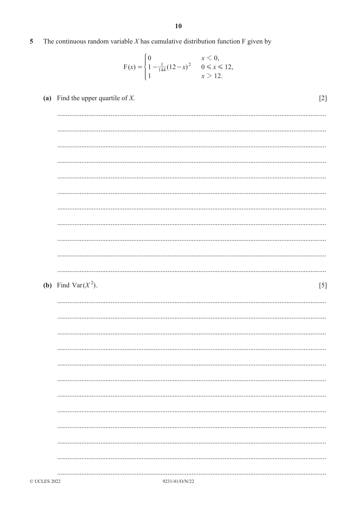 Cambridge A Level Mathematics - Further 9231 2022 Oct/Nov Paper 4 · Variant 1 question paper, page 10 of 16