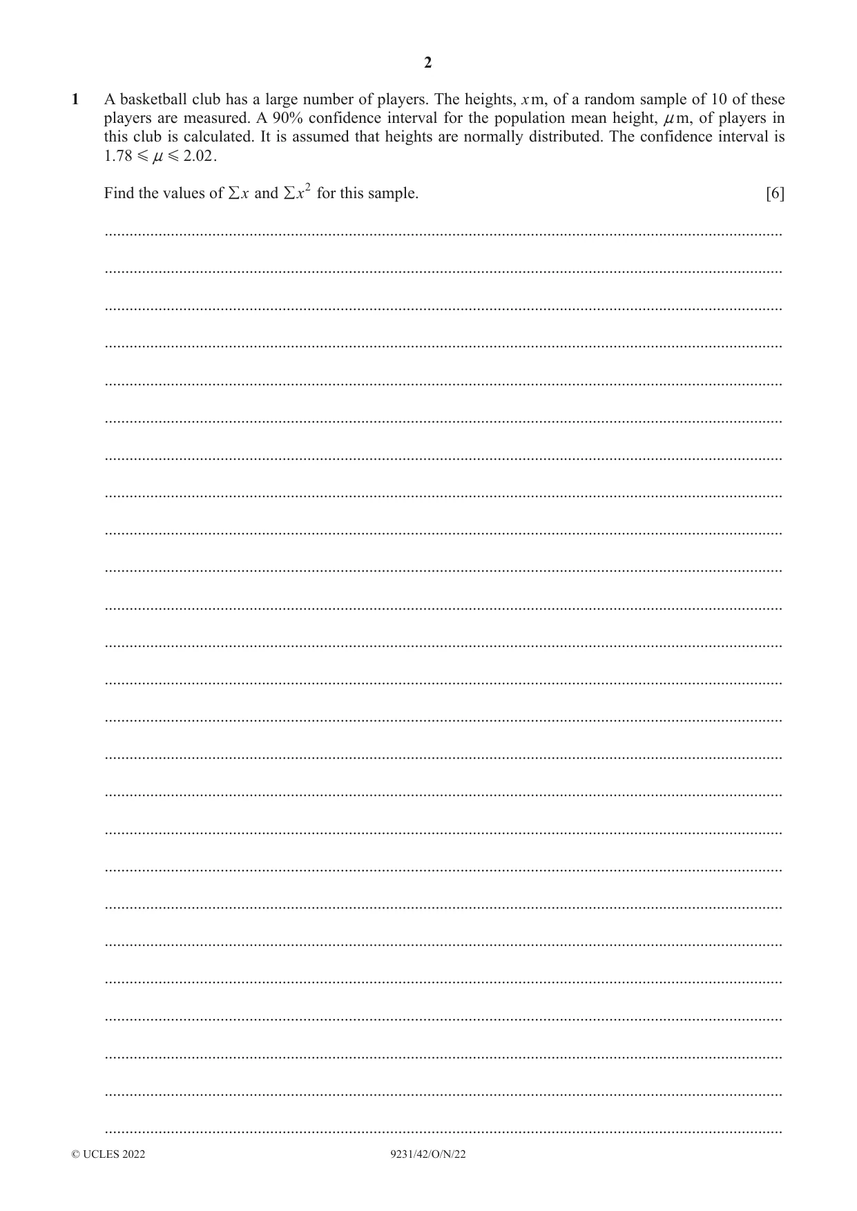 Cambridge A Level Mathematics - Further 9231 2022 Oct/Nov Paper 4 · Variant 2 question paper, page 2 of 12