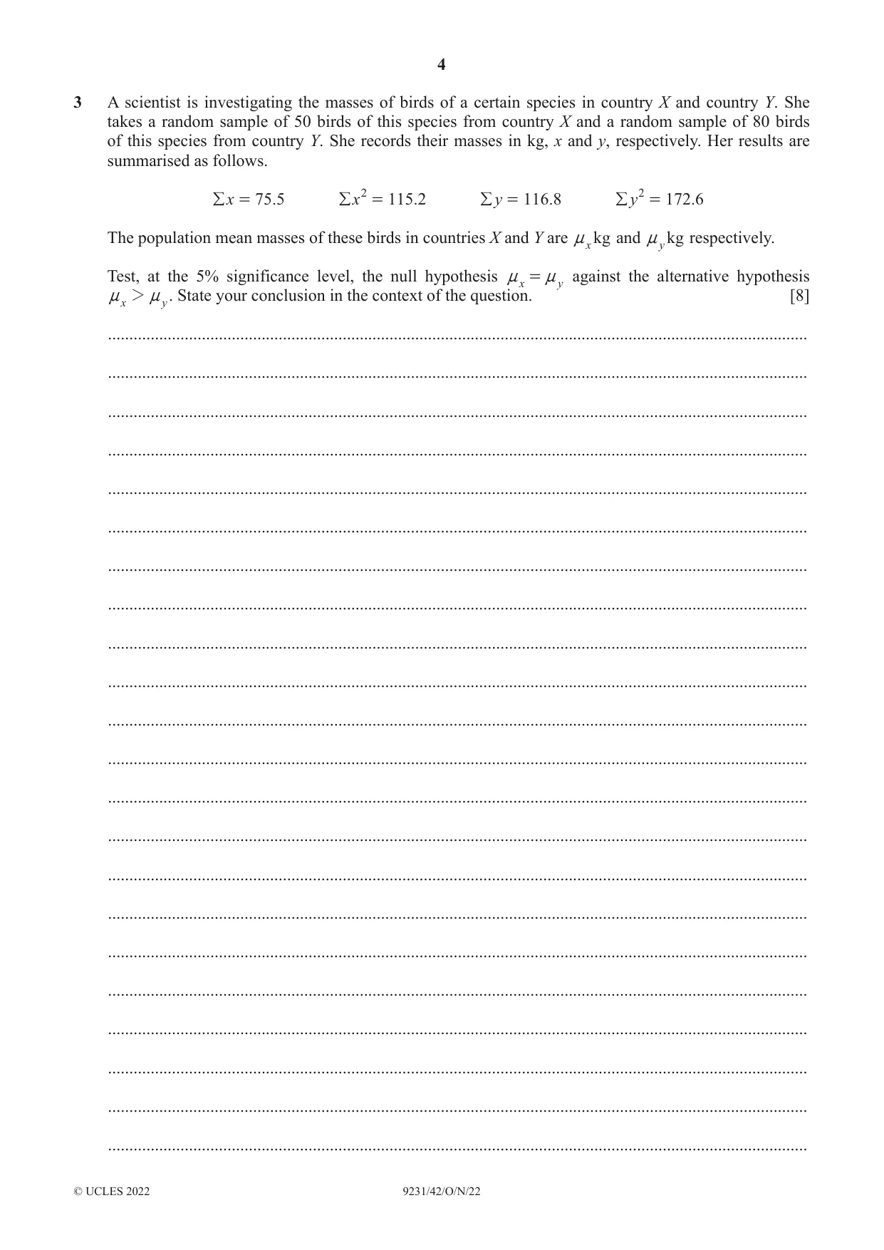 Cambridge A Level Mathematics - Further 9231 2022 Oct/Nov Paper 4 · Variant 2 question paper, page 4 of 12