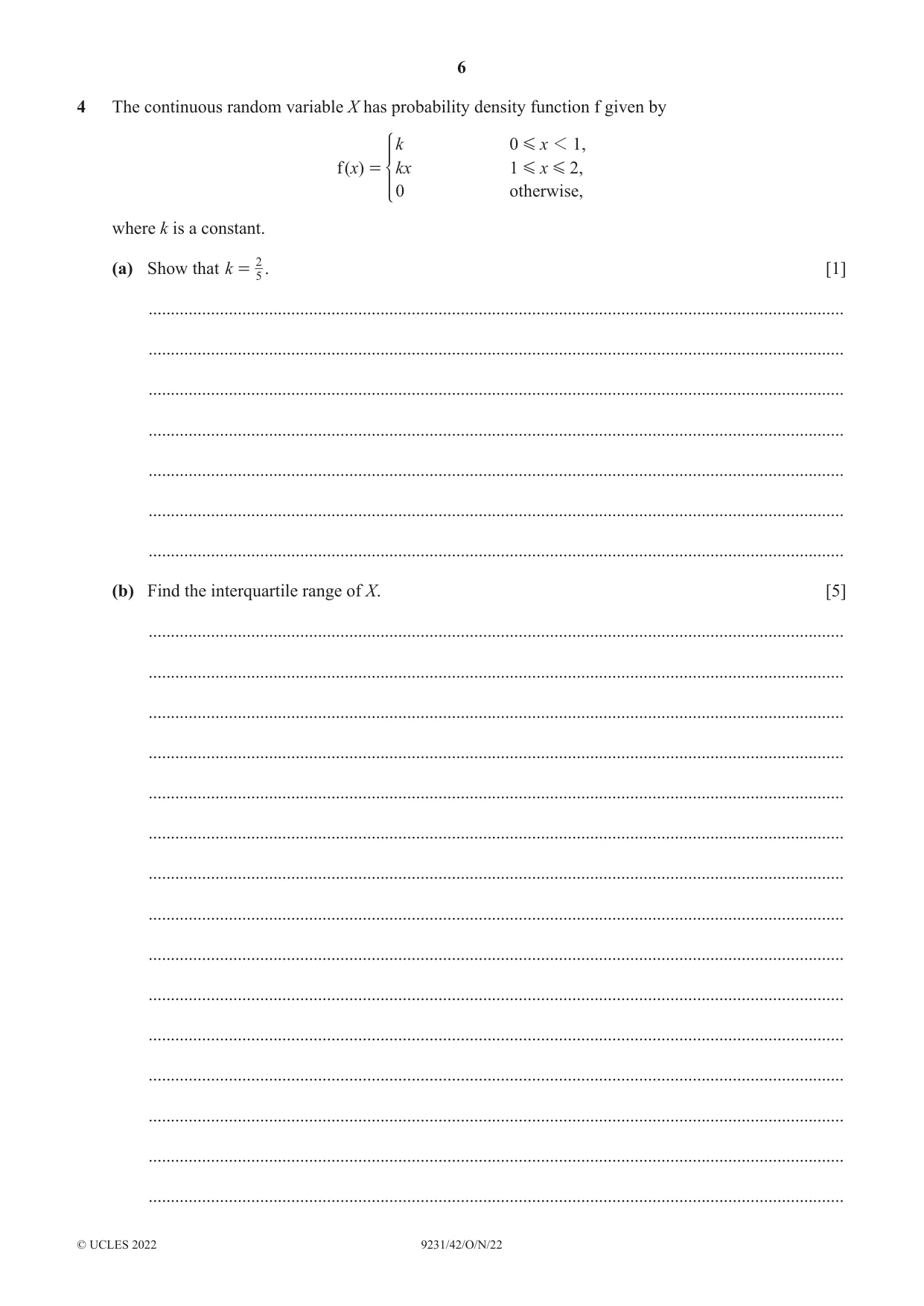Cambridge A Level Mathematics - Further 9231 2022 Oct/Nov Paper 4 · Variant 2 question paper, page 6 of 12