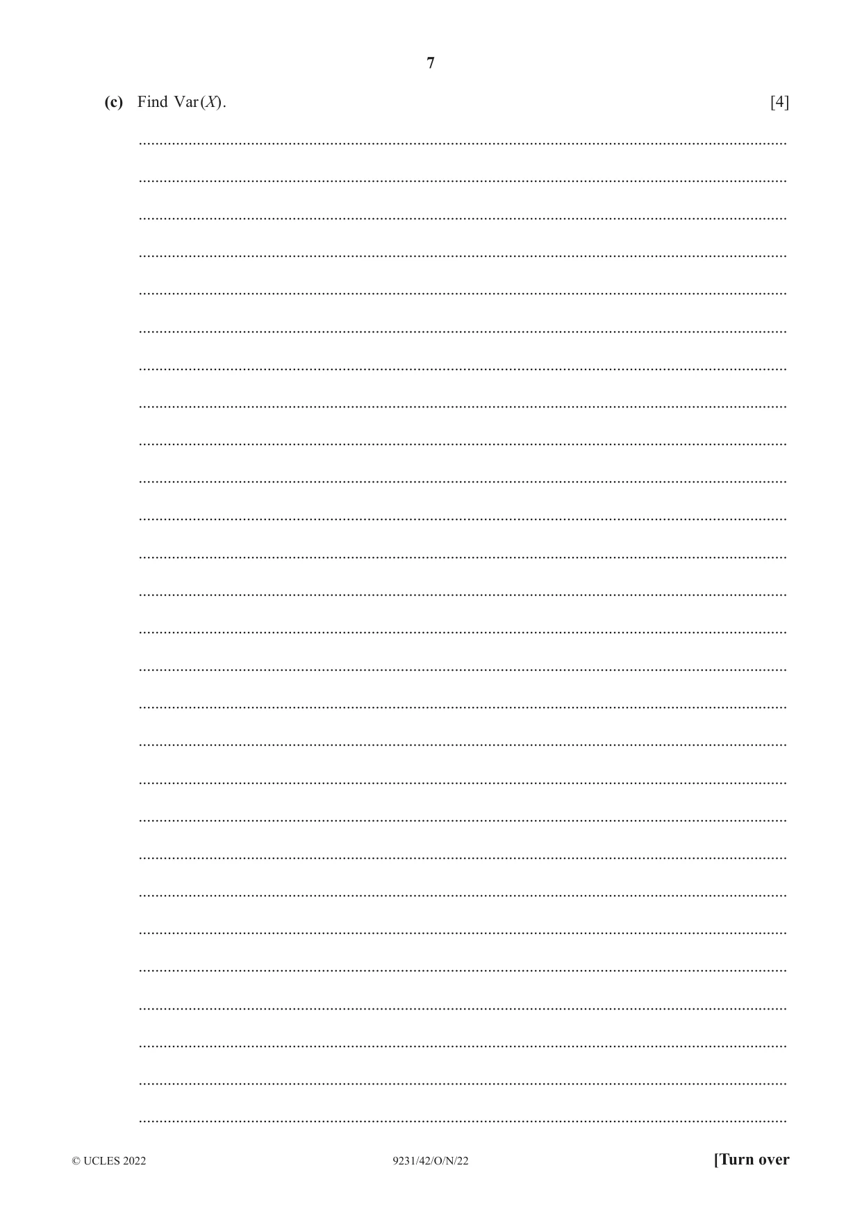 Cambridge A Level Mathematics - Further 9231 2022 Oct/Nov Paper 4 · Variant 2 question paper, page 7 of 12