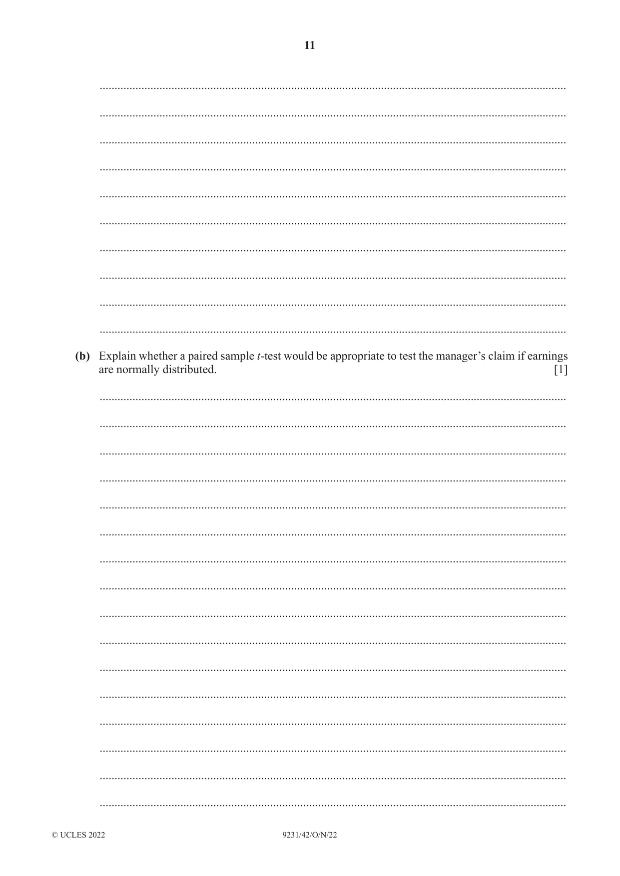 Cambridge A Level Mathematics - Further 9231 2022 Oct/Nov Paper 4 · Variant 2 question paper, page 11 of 12