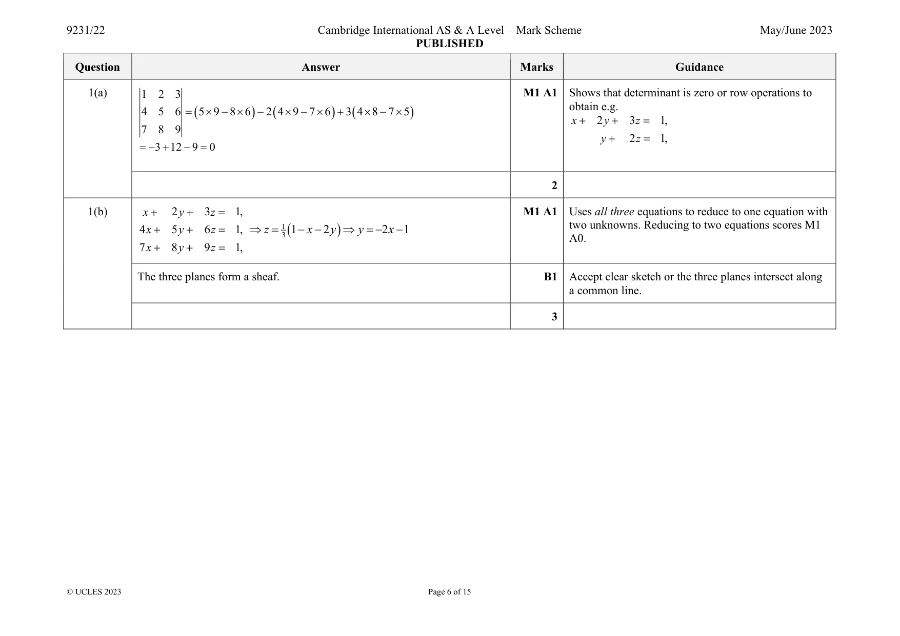Mark scheme, page 6 of 15