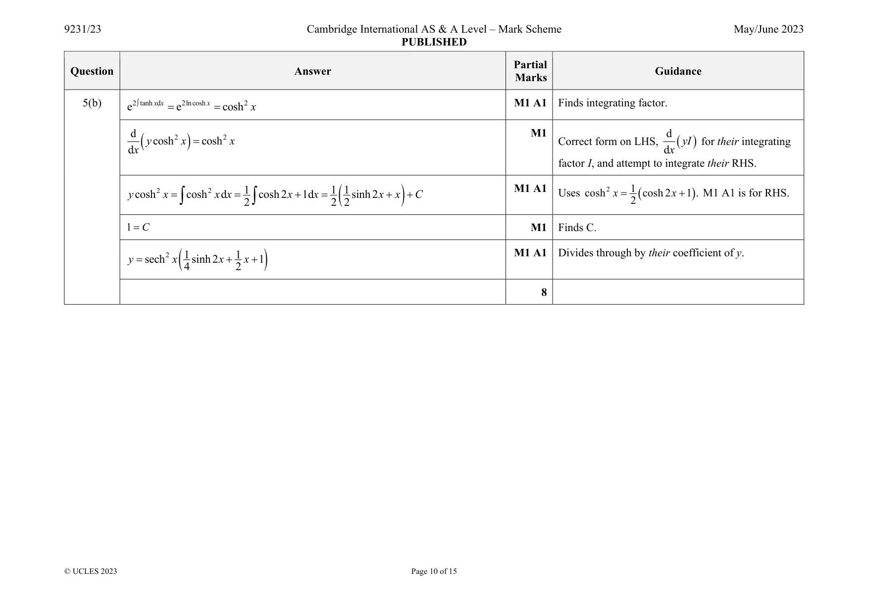 Mark scheme, page 10 of 15