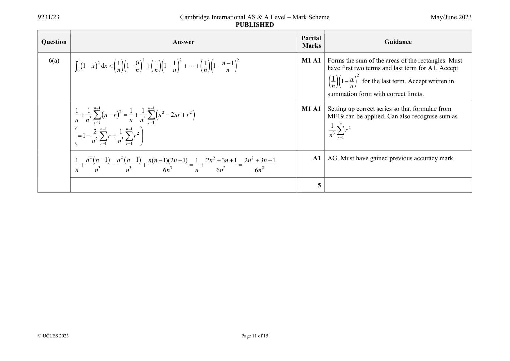 Mark scheme, page 11 of 15