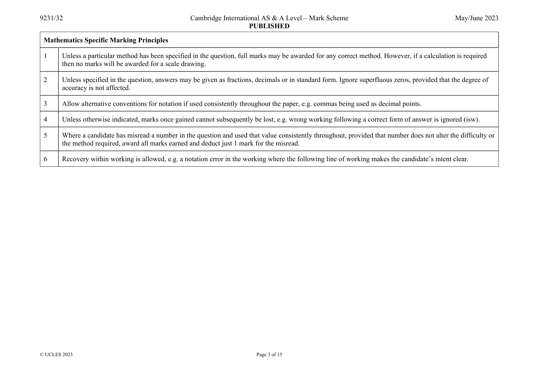 Mark scheme, page 3 of 15