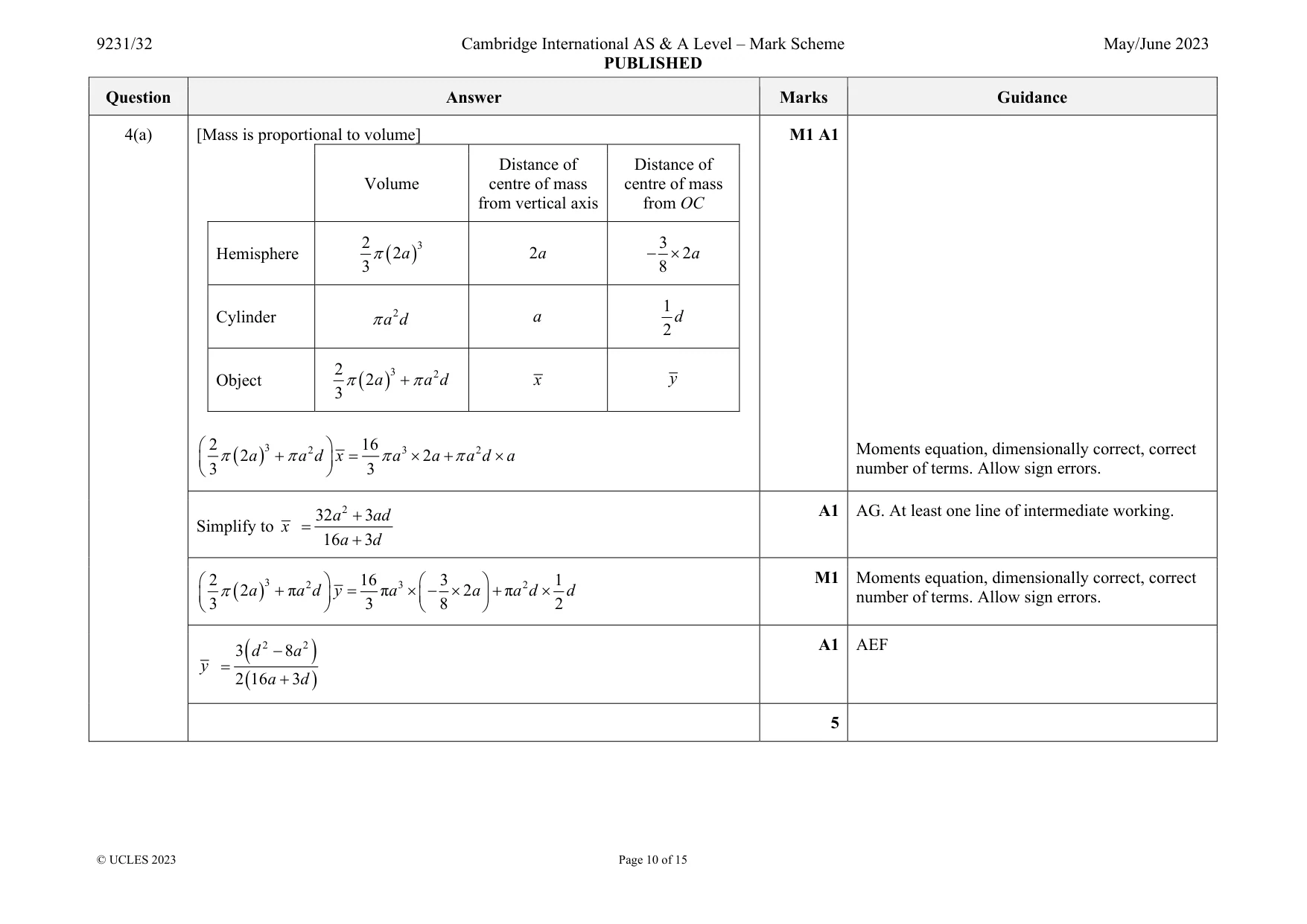 Mark scheme, page 10 of 15