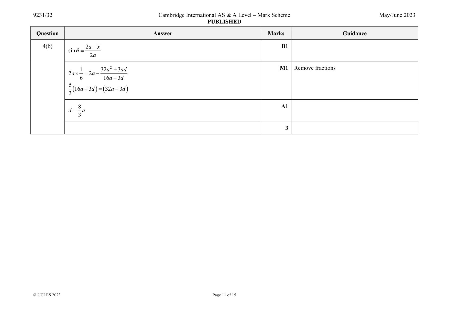 Mark scheme, page 11 of 15