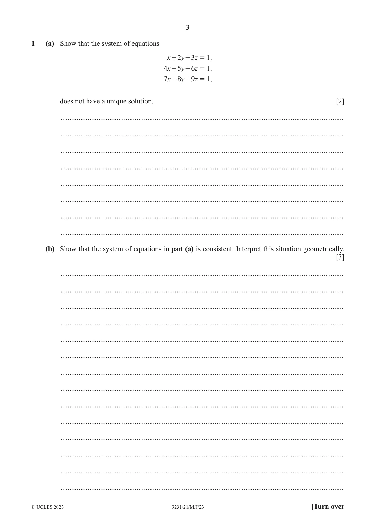 Cambridge A Level Mathematics - Further 9231 2023 May/June Paper 2 · Variant 1 question paper, page 3 of 16