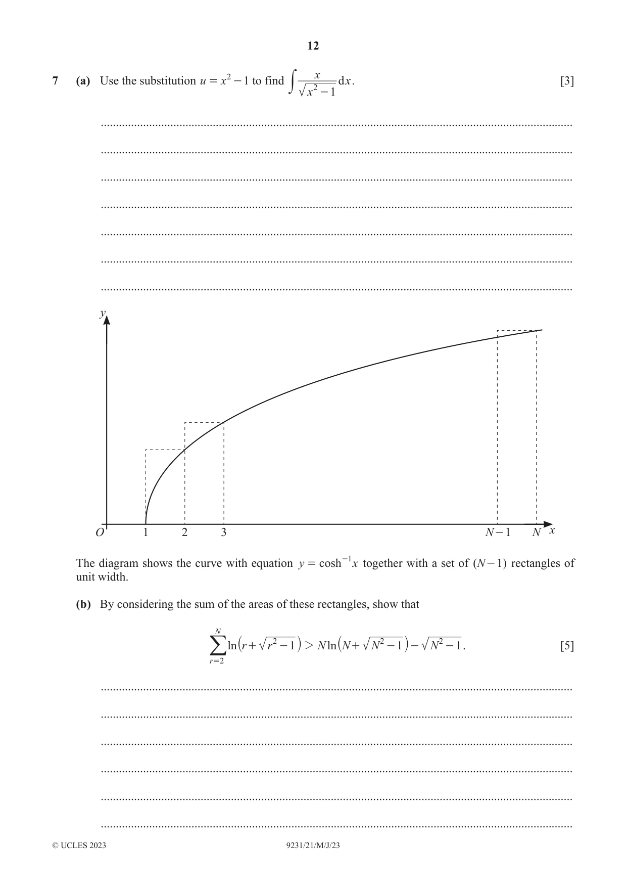 Cambridge A Level Mathematics - Further 9231 2023 May/June Paper 2 · Variant 1 question paper, page 12 of 16
