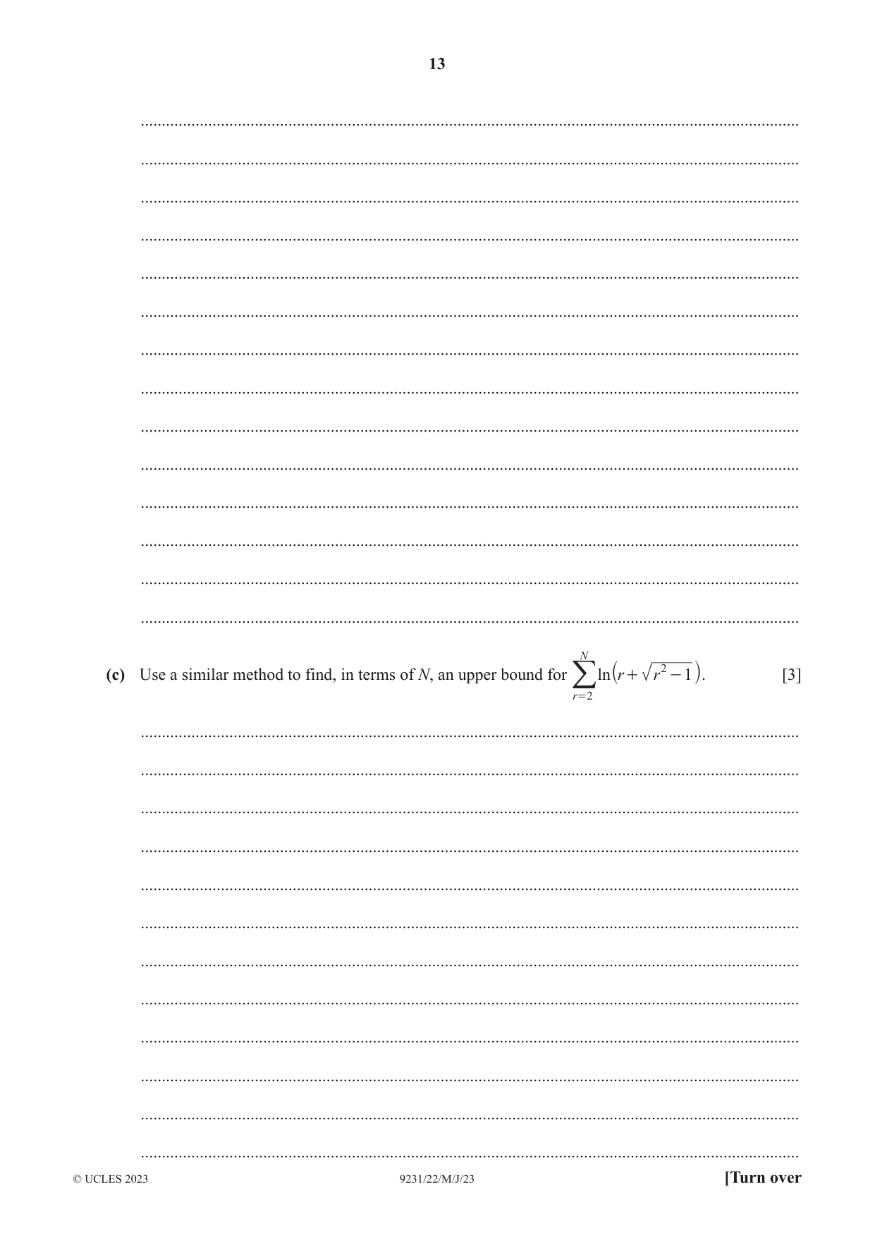 Cambridge A Level Mathematics - Further 9231 2023 May/June Paper 2 · Variant 2 question paper, page 13 of 16