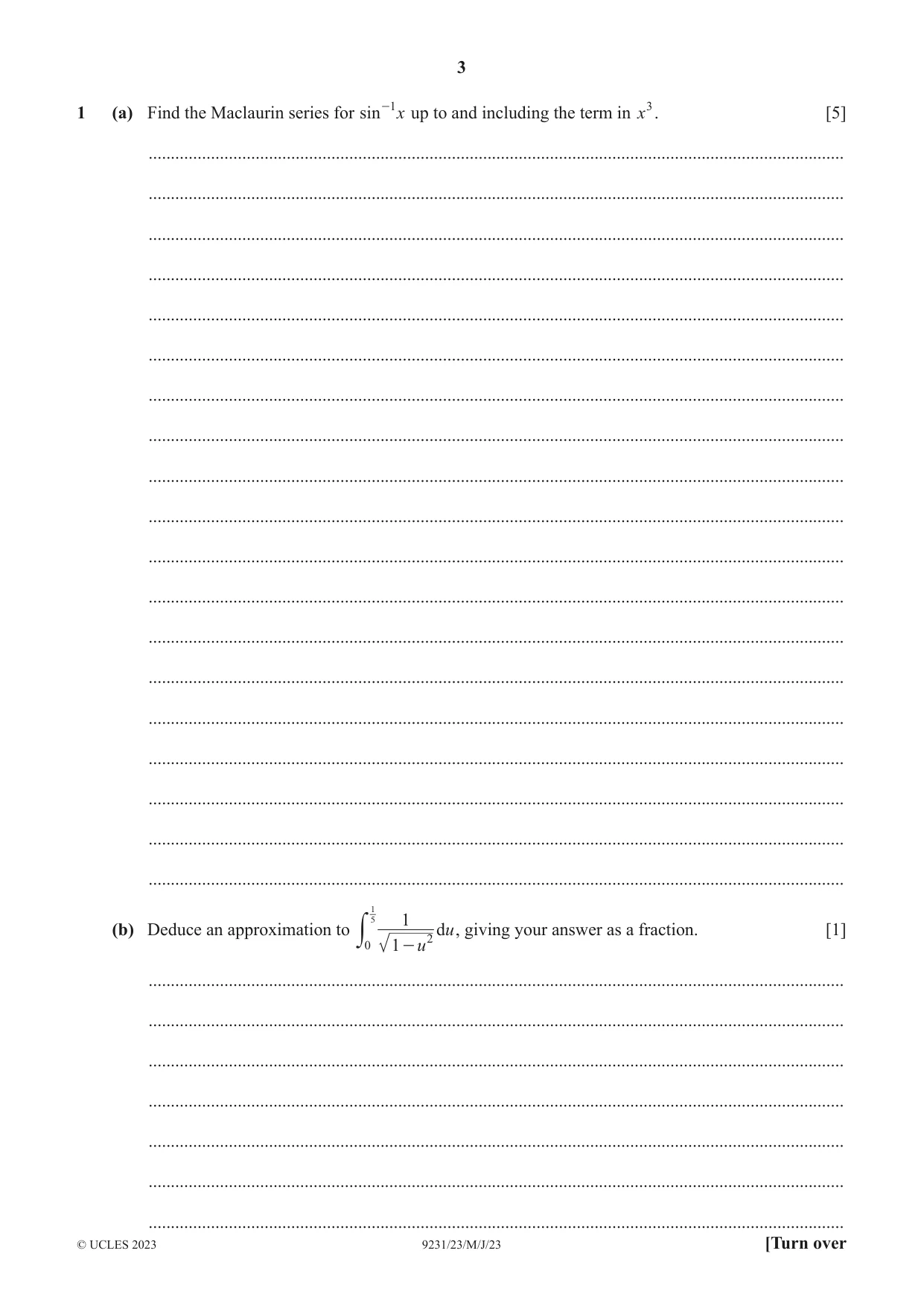 Cambridge A Level Mathematics - Further 9231 2023 May/June Paper 2 · Variant 3 question paper, page 3 of 16