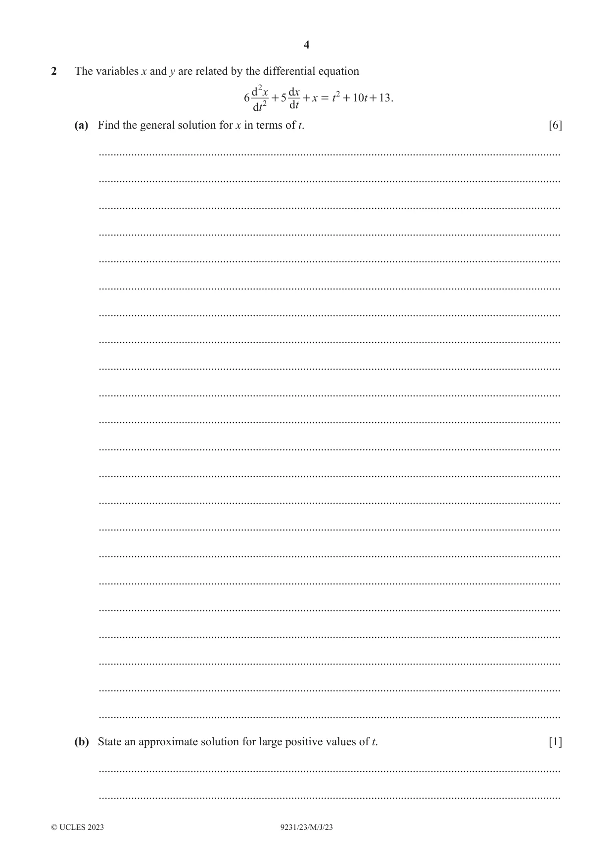 Cambridge A Level Mathematics - Further 9231 2023 May/June Paper 2 · Variant 3 question paper, page 4 of 16