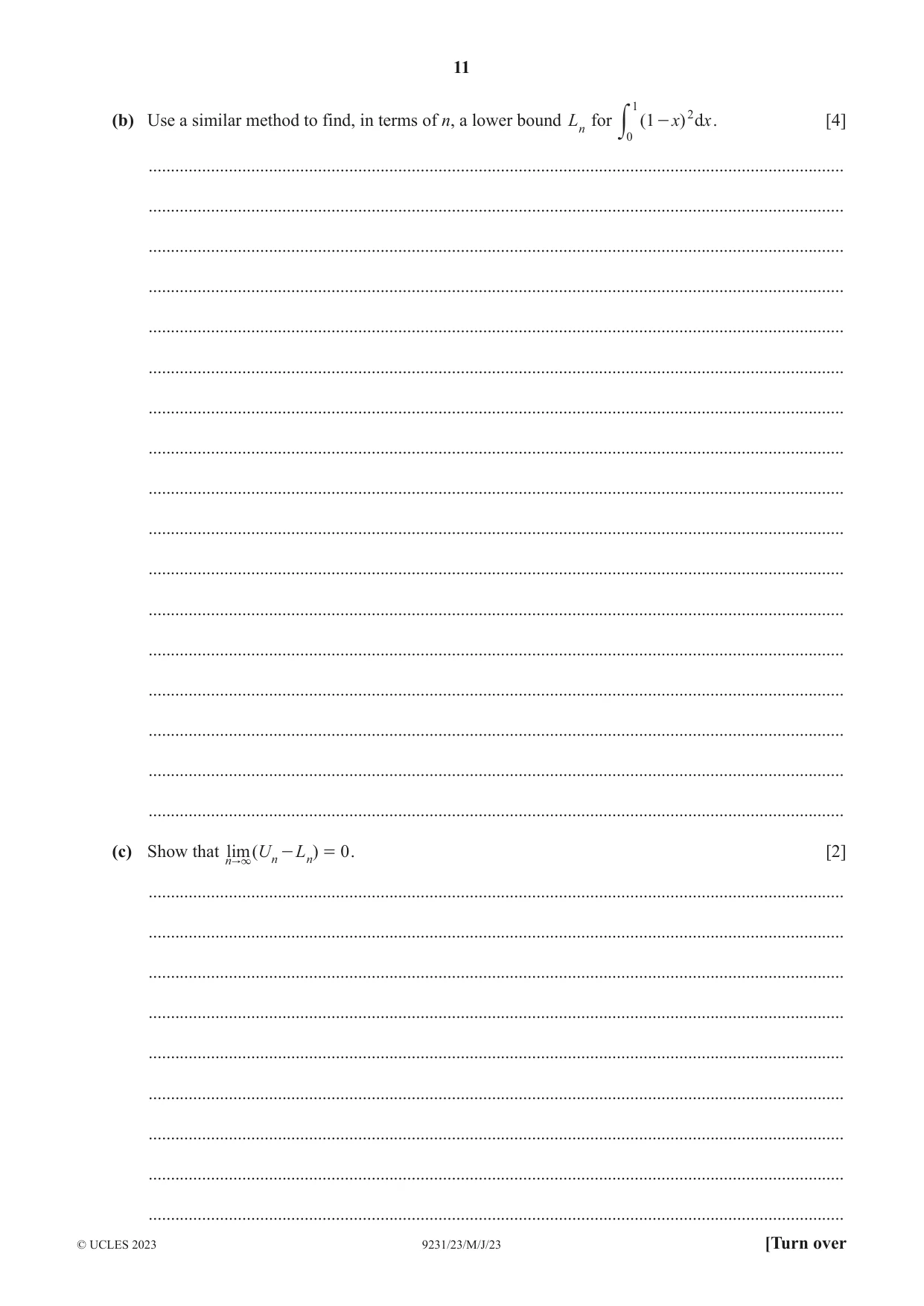 Cambridge A Level Mathematics - Further 9231 2023 May/June Paper 2 · Variant 3 question paper, page 11 of 16