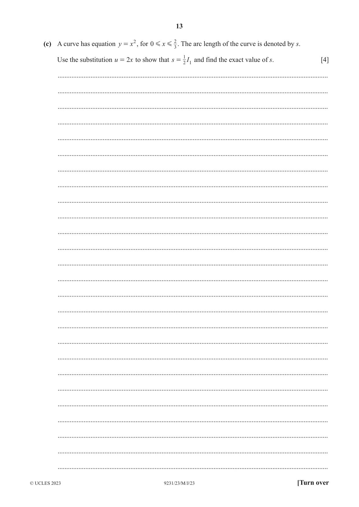 Cambridge A Level Mathematics - Further 9231 2023 May/June Paper 2 · Variant 3 question paper, page 13 of 16
