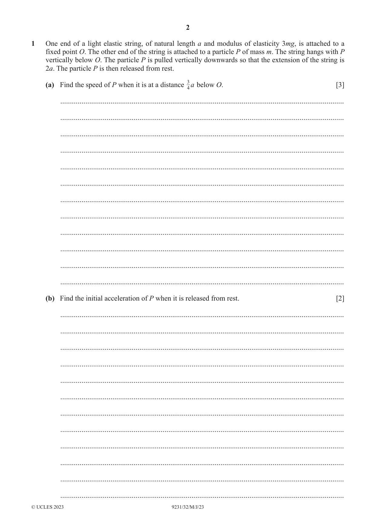 Cambridge A Level Mathematics - Further 9231 2023 May/June Paper 3 · Variant 2 question paper, page 2 of 16