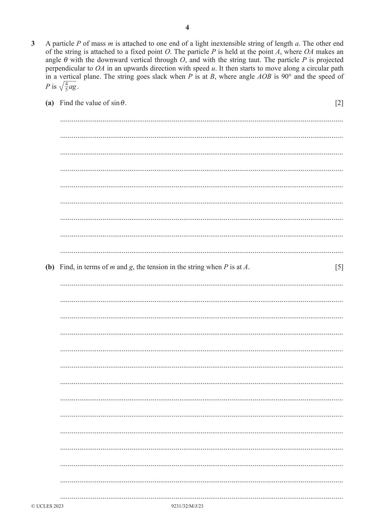 Cambridge A Level Mathematics - Further 9231 2023 May/June Paper 3 · Variant 2 question paper, page 4 of 16