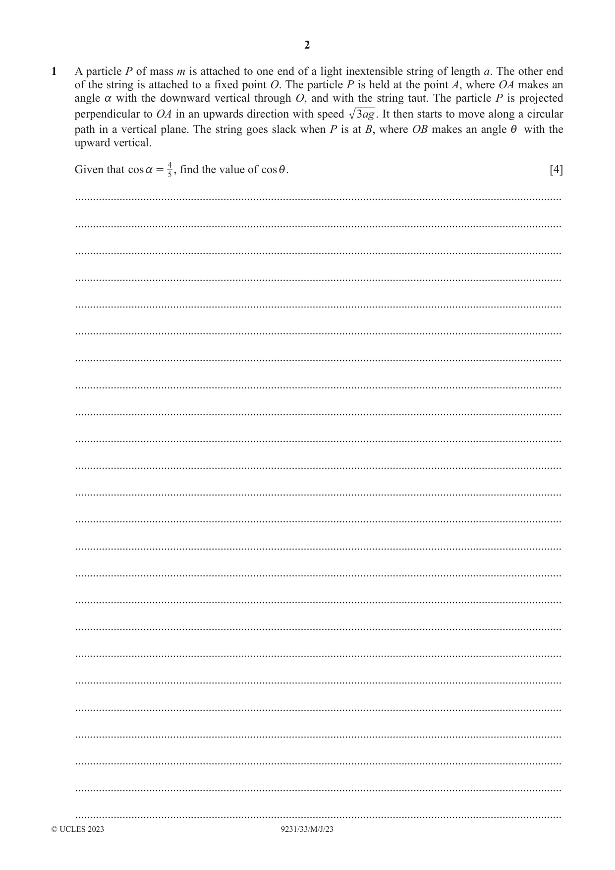 Cambridge A Level Mathematics - Further 9231 2023 May/June Paper 3 · Variant 3 question paper, page 2 of 16