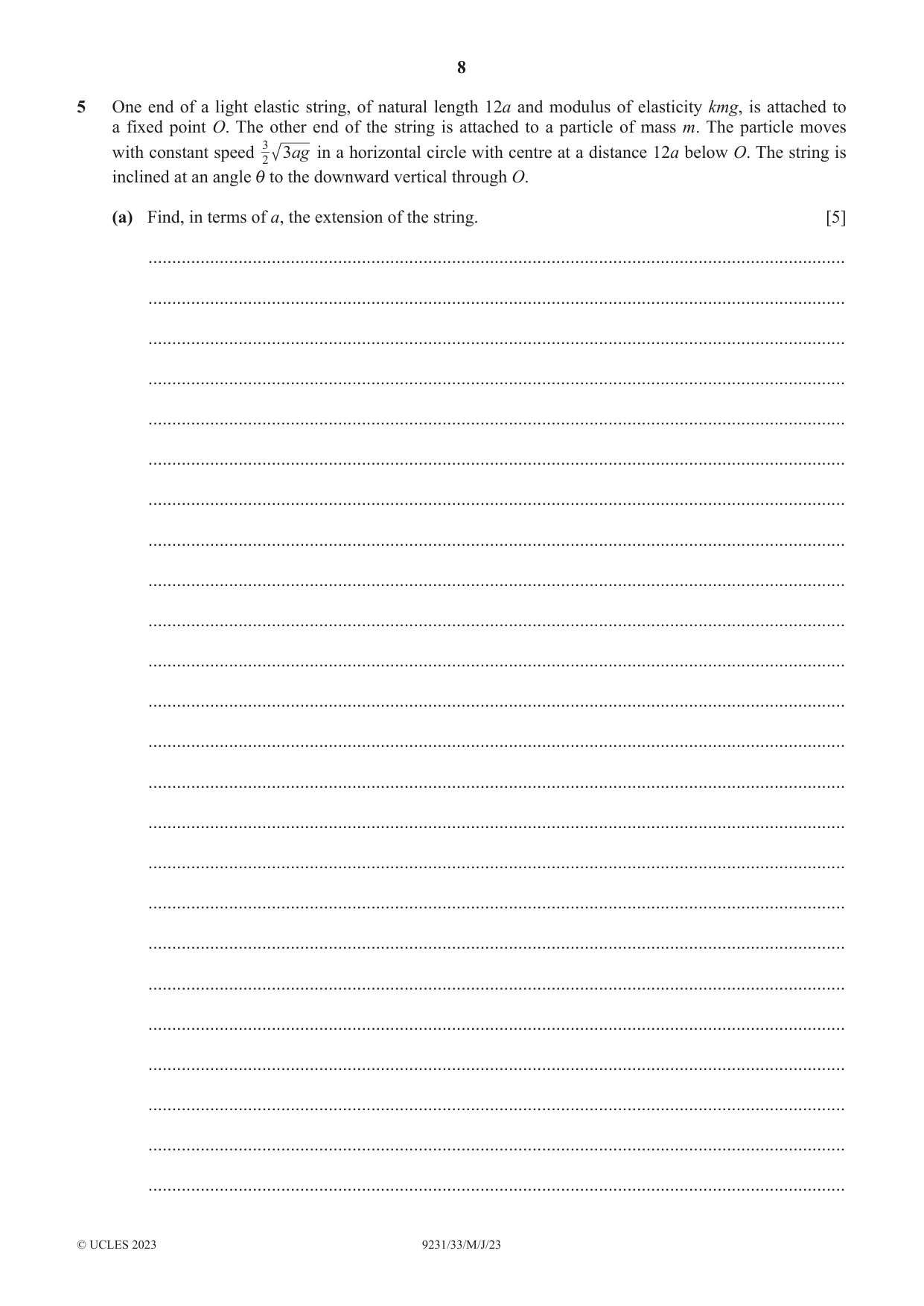 Cambridge A Level Mathematics - Further 9231 2023 May/June Paper 3 · Variant 3 question paper, page 8 of 16