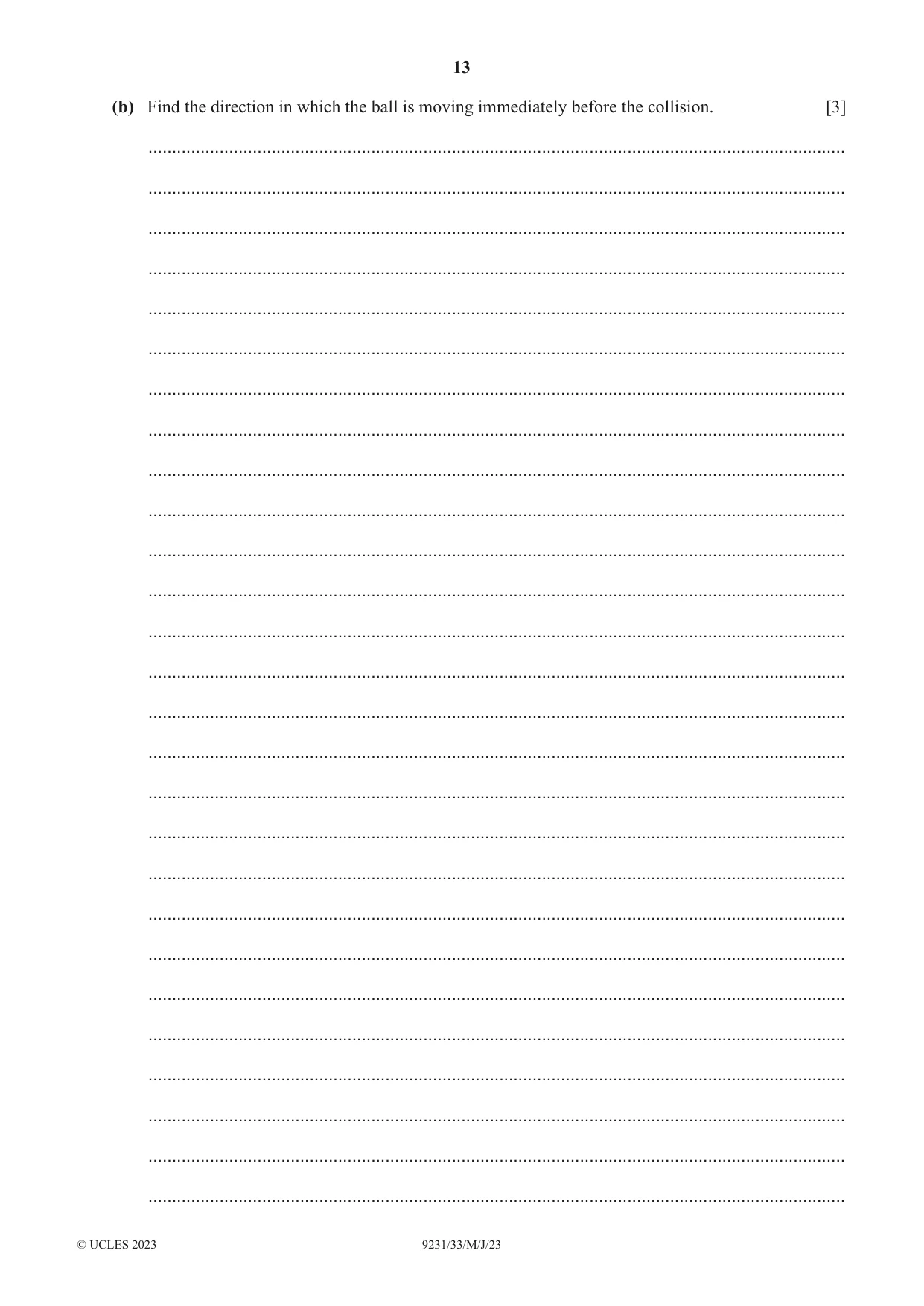 Cambridge A Level Mathematics - Further 9231 2023 May/June Paper 3 · Variant 3 question paper, page 13 of 16