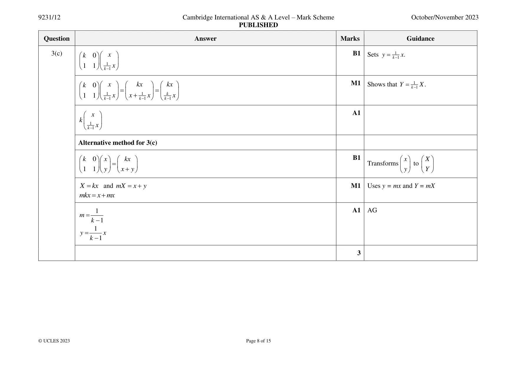 Mark scheme, page 8 of 15