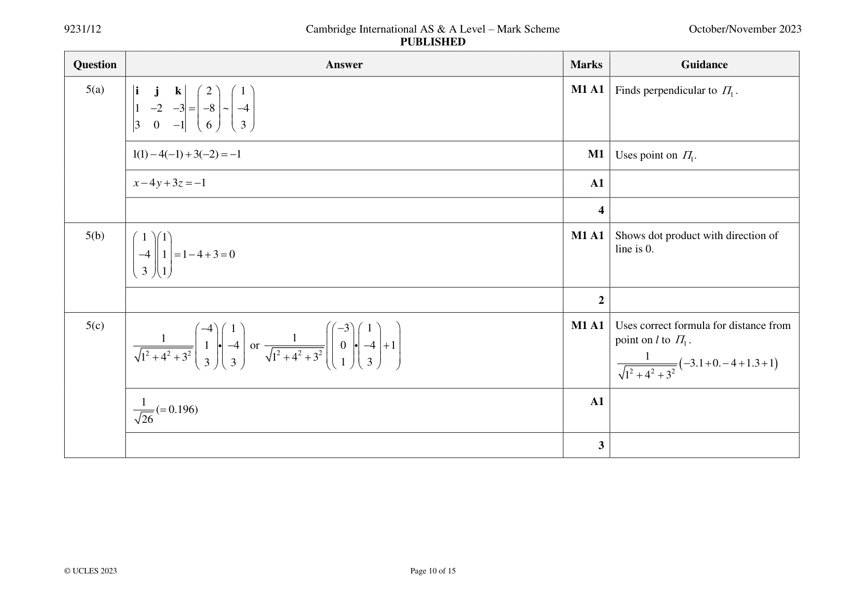 Mark scheme, page 10 of 15