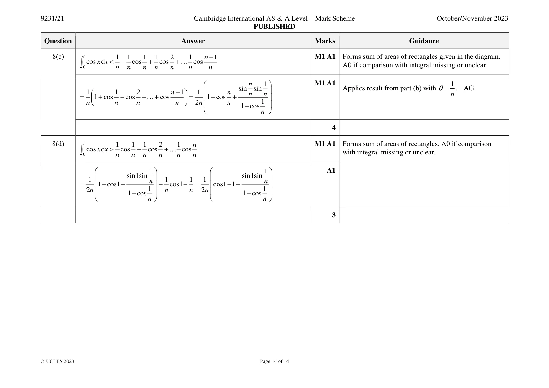 Mark scheme, page 14 of 14