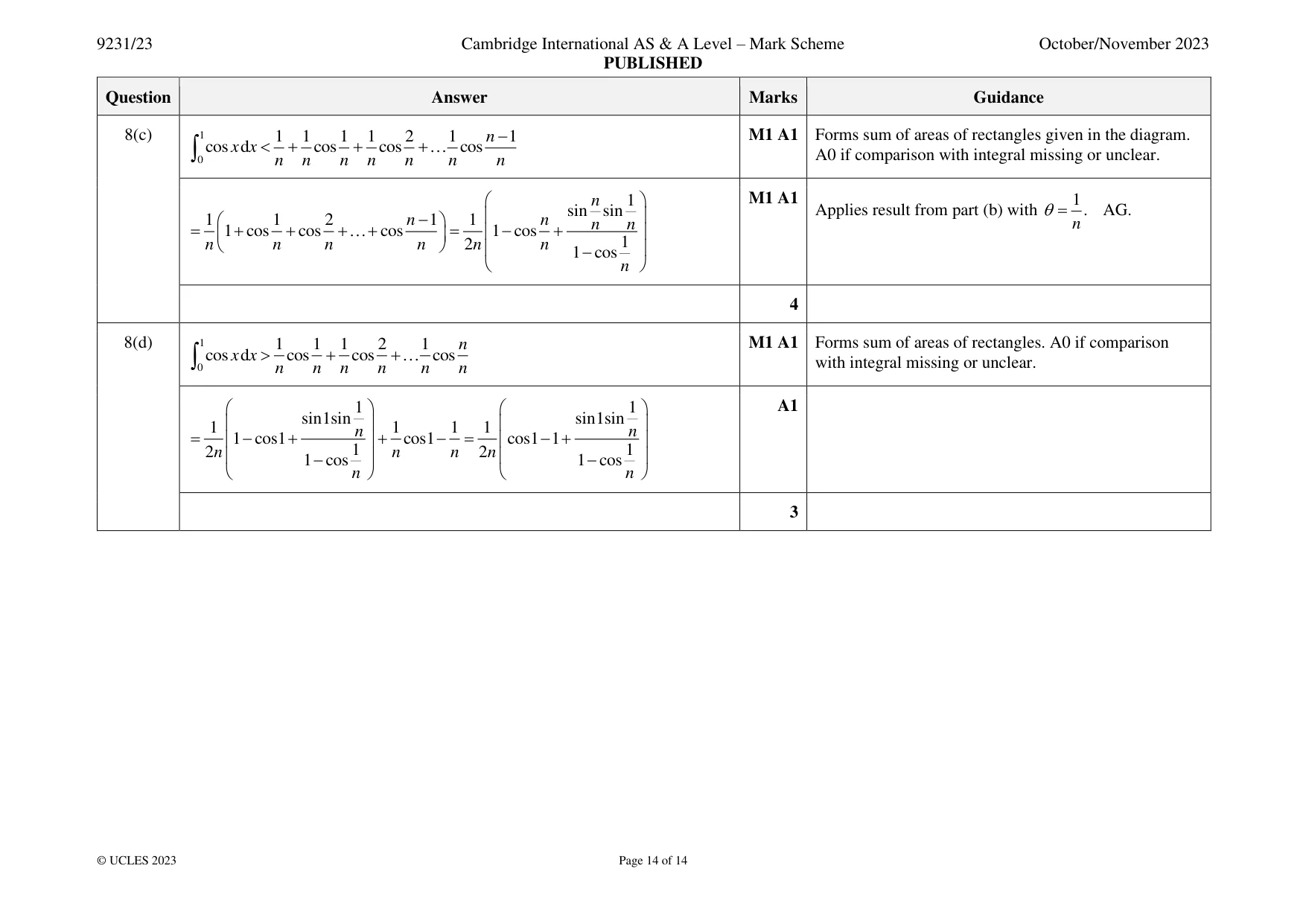 Mark scheme, page 14 of 14