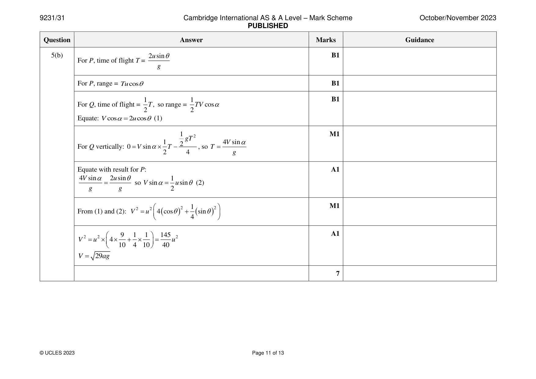 Mark scheme, page 11 of 13