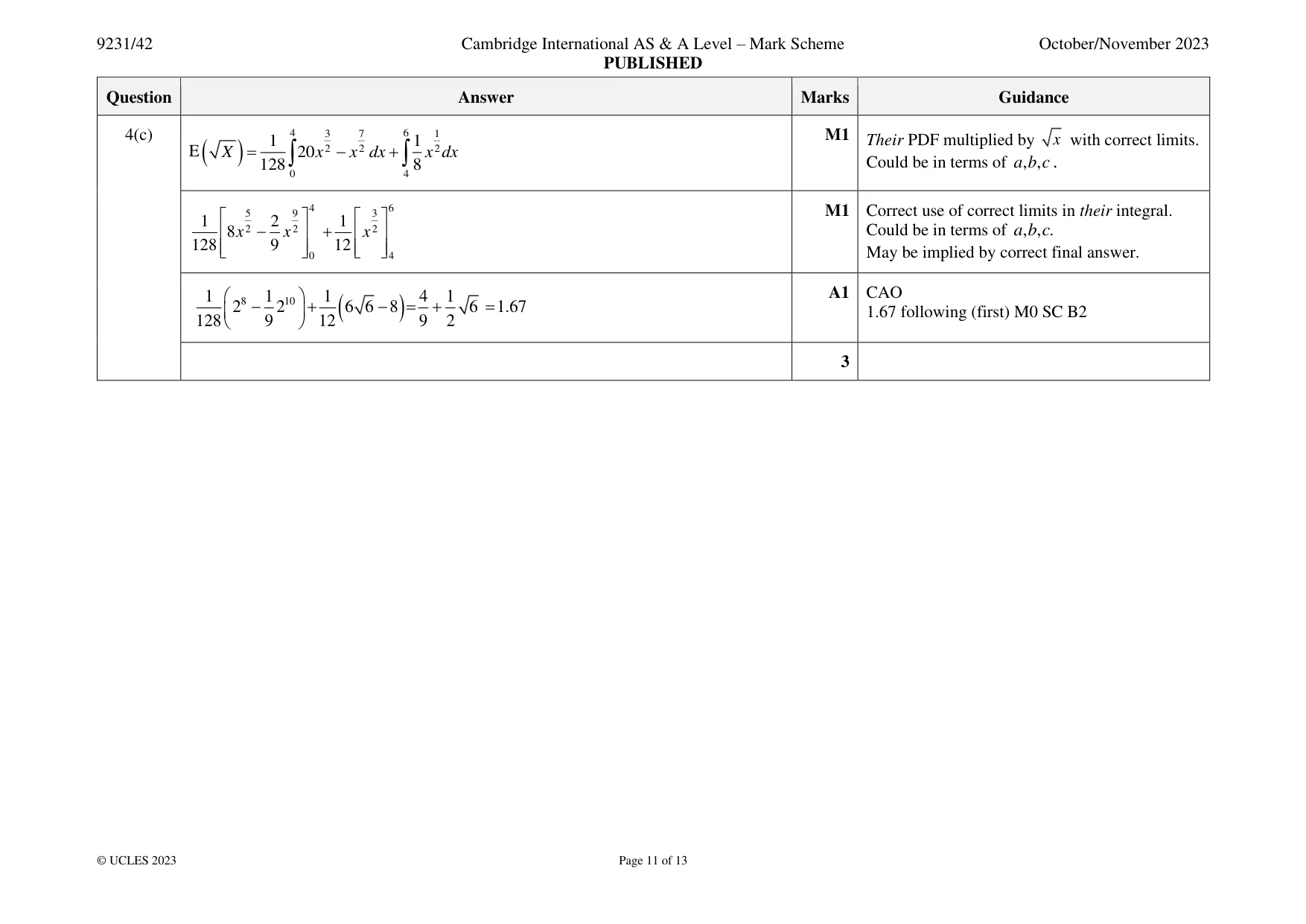 Mark scheme, page 11 of 13