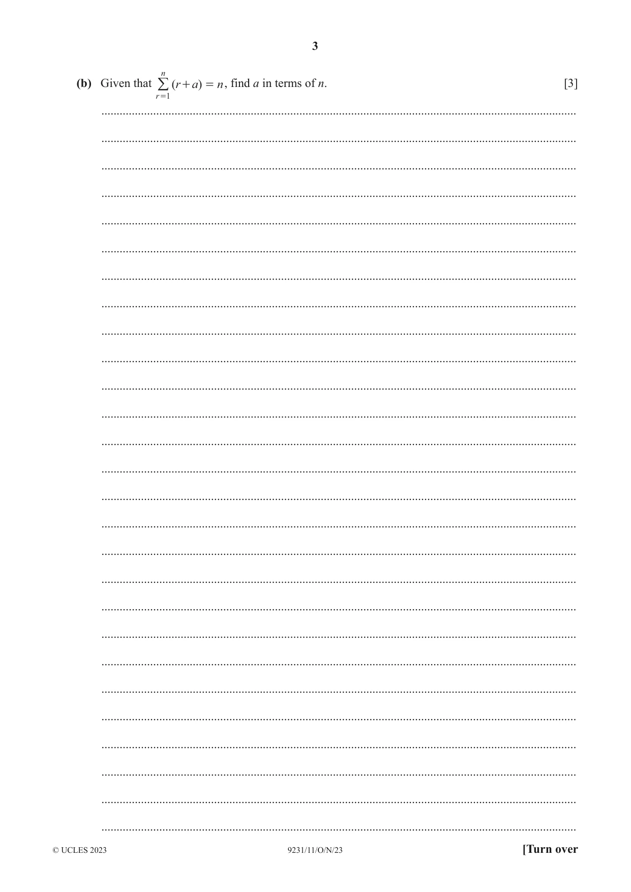Cambridge A Level Mathematics - Further 9231 2023 Oct/Nov Paper 1 · Variant 1 question paper, page 3 of 16