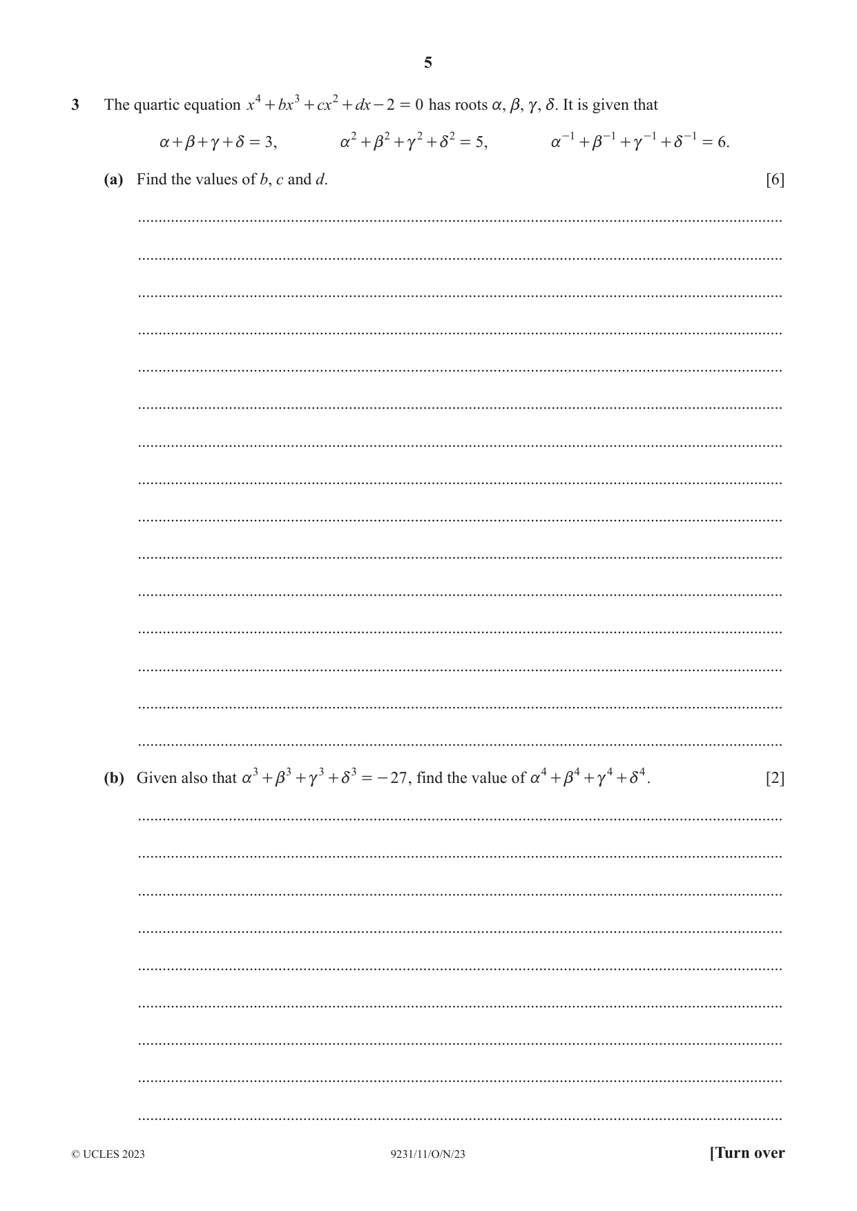 Cambridge A Level Mathematics - Further 9231 2023 Oct/Nov Paper 1 · Variant 1 question paper, page 5 of 16