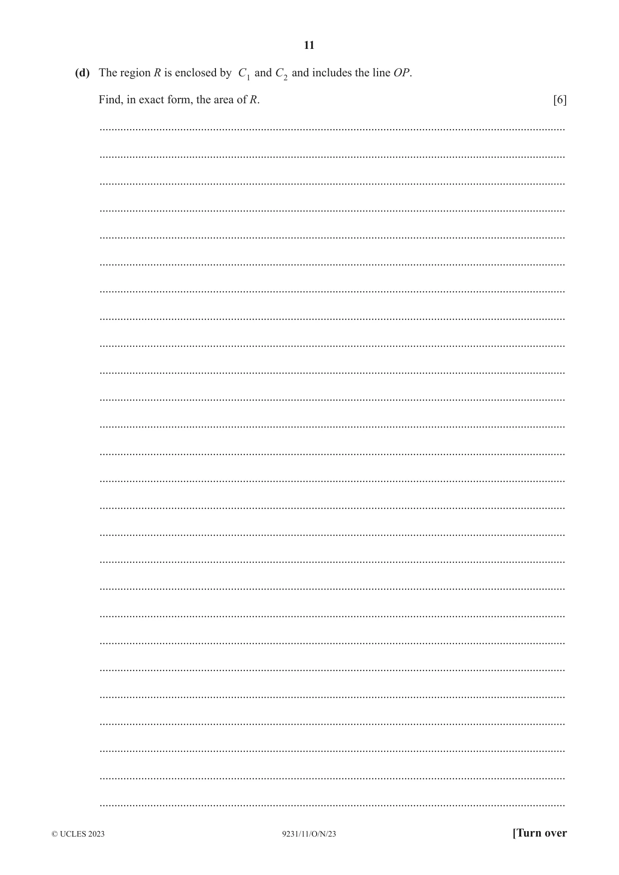 Cambridge A Level Mathematics - Further 9231 2023 Oct/Nov Paper 1 · Variant 1 question paper, page 11 of 16