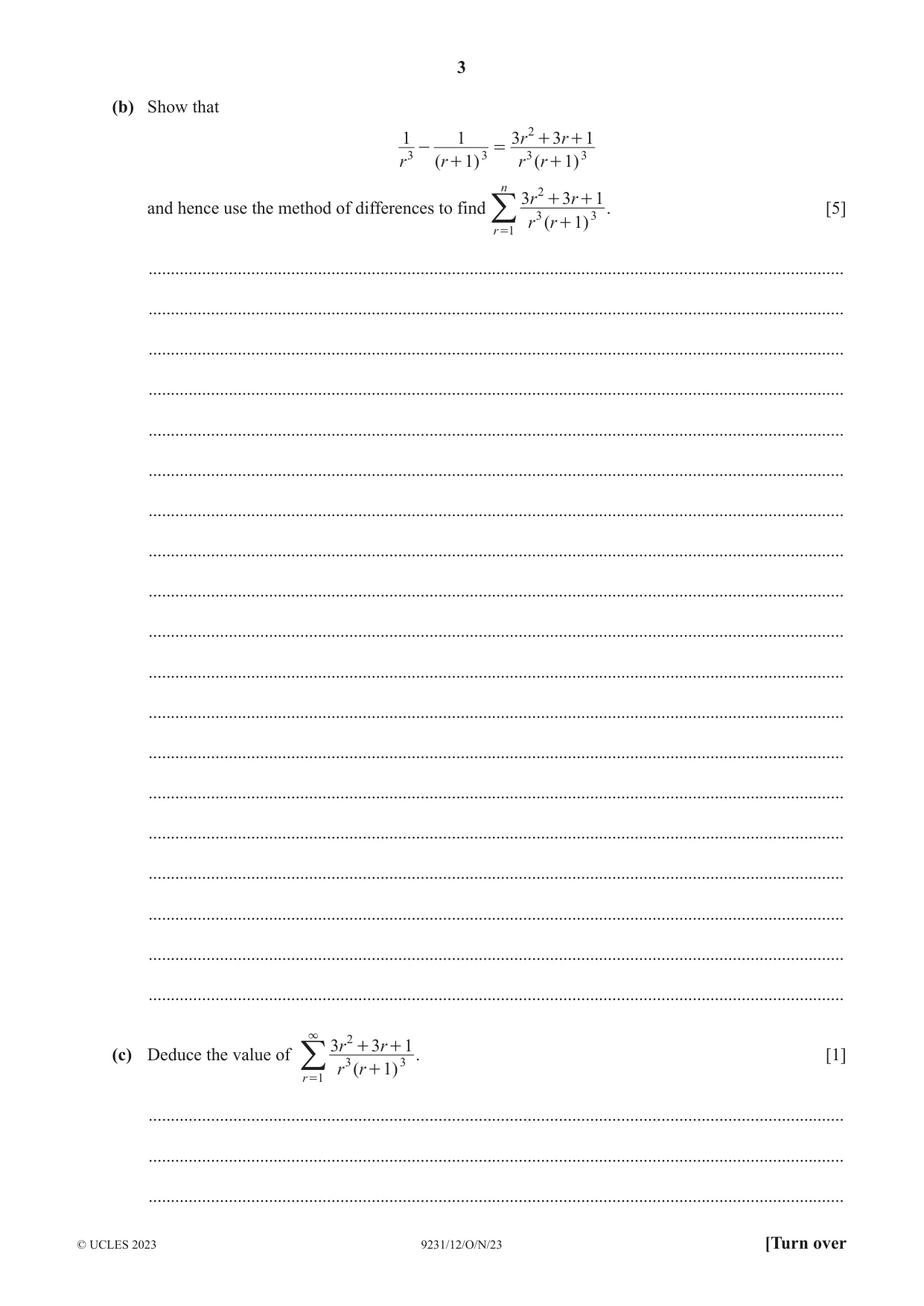 Cambridge A Level Mathematics - Further 9231 2023 Oct/Nov Paper 1 · Variant 2 question paper, page 3 of 16