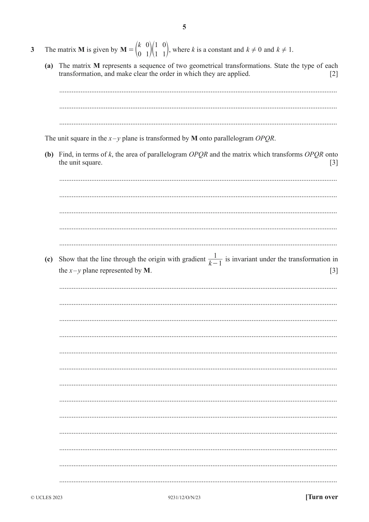 Cambridge A Level Mathematics - Further 9231 2023 Oct/Nov Paper 1 · Variant 2 question paper, page 5 of 16