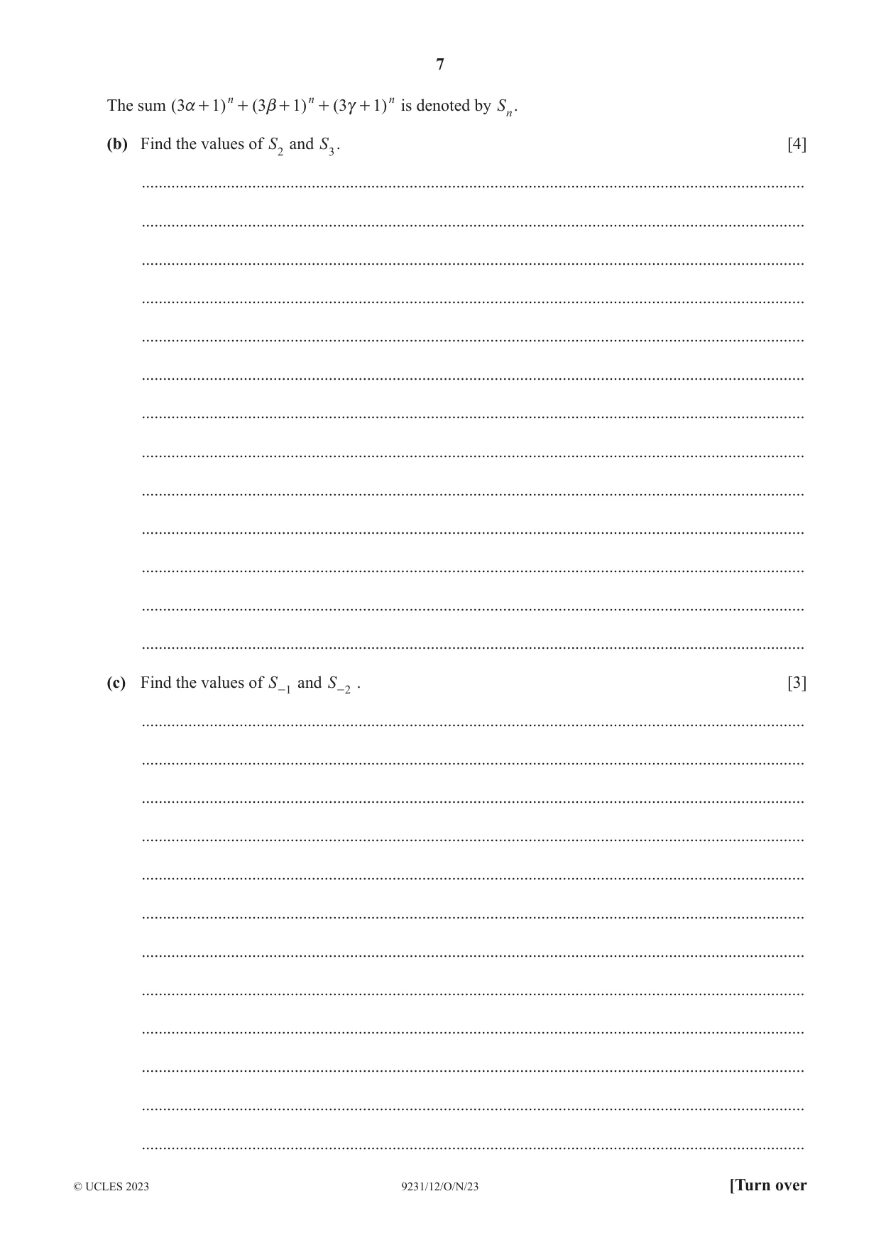 Cambridge A Level Mathematics - Further 9231 2023 Oct/Nov Paper 1 · Variant 2 question paper, page 7 of 16