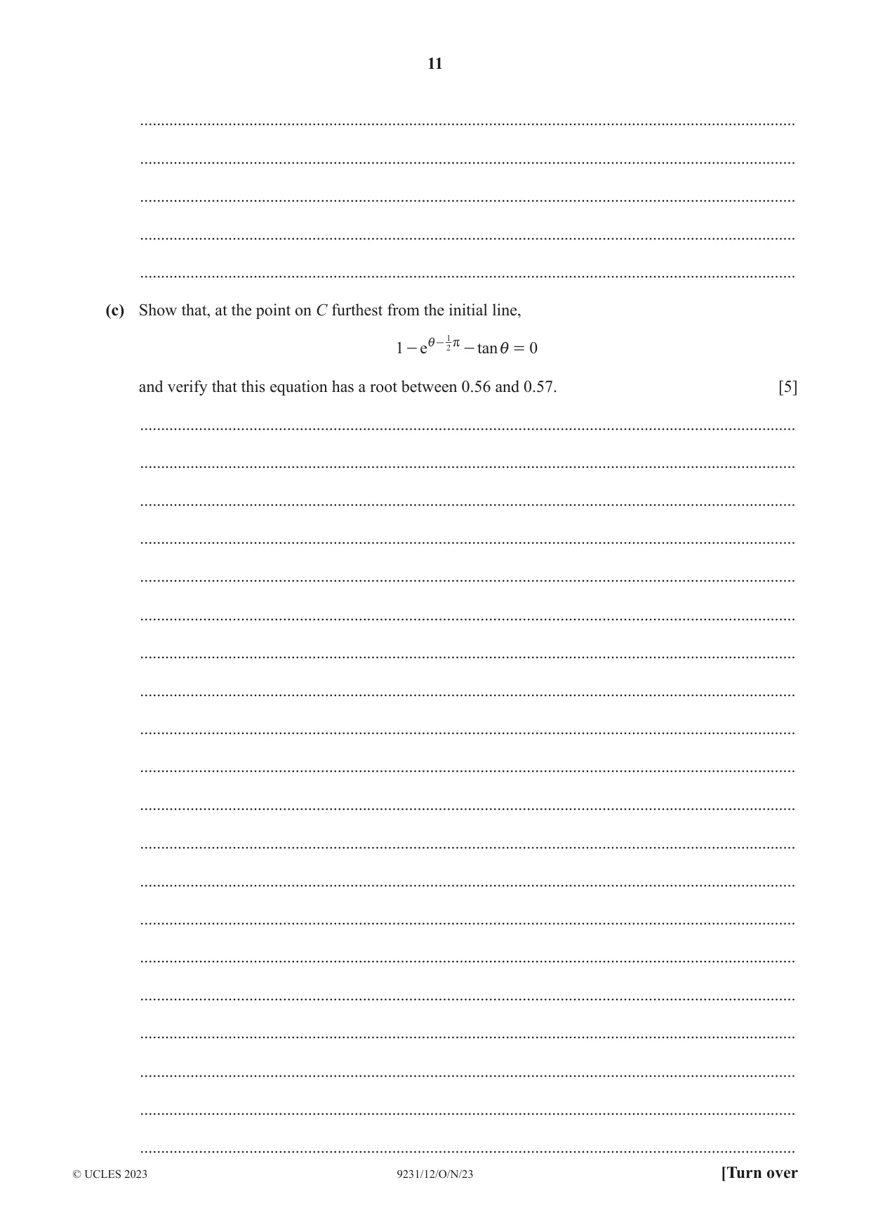 Cambridge A Level Mathematics - Further 9231 2023 Oct/Nov Paper 1 · Variant 2 question paper, page 11 of 16
