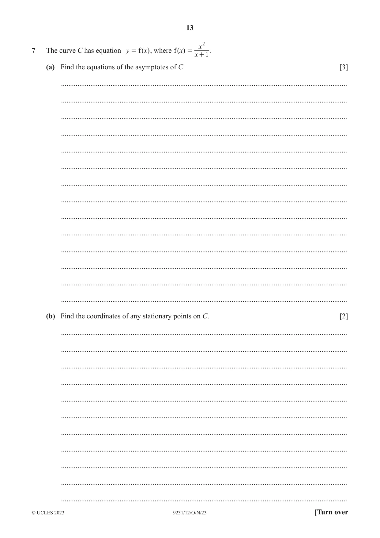 Cambridge A Level Mathematics - Further 9231 2023 Oct/Nov Paper 1 · Variant 2 question paper, page 13 of 16