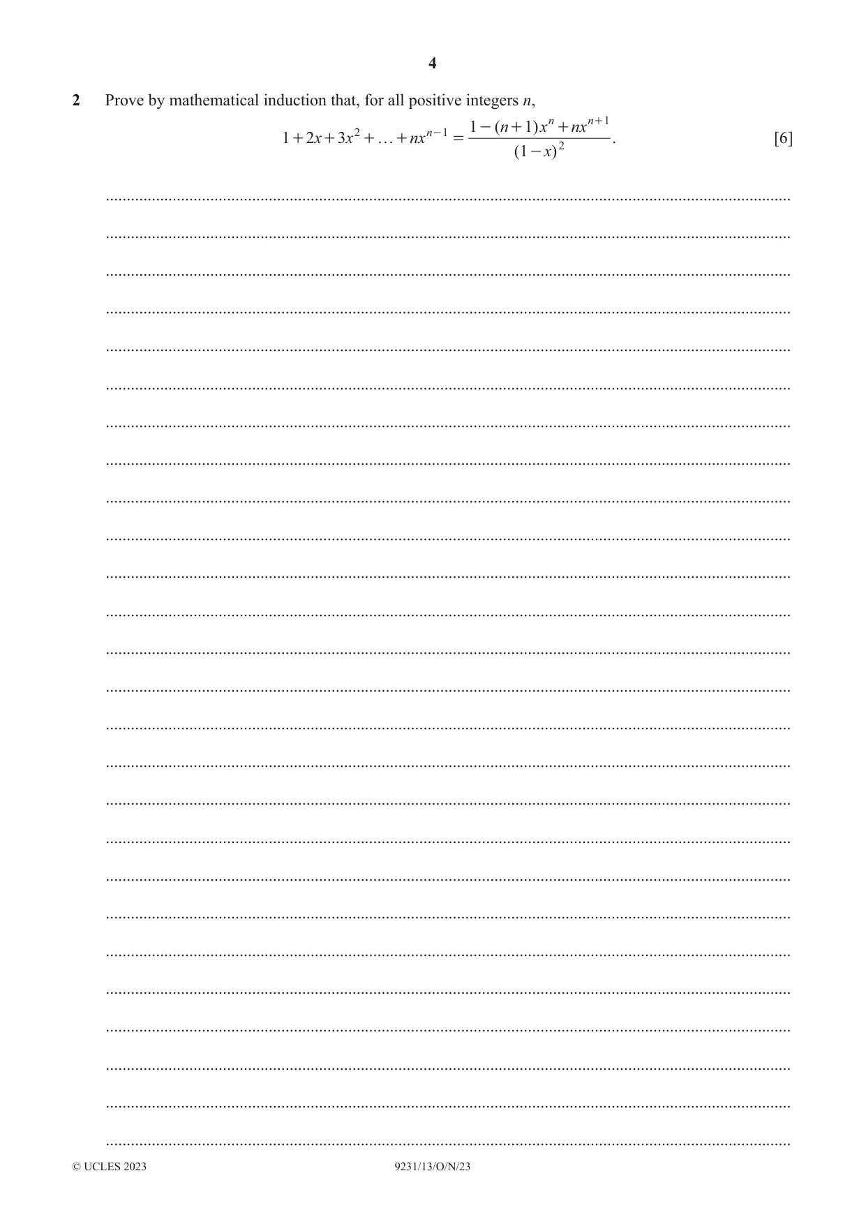 Cambridge A Level Mathematics - Further 9231 2023 Oct/Nov Paper 1 · Variant 3 question paper, page 4 of 16