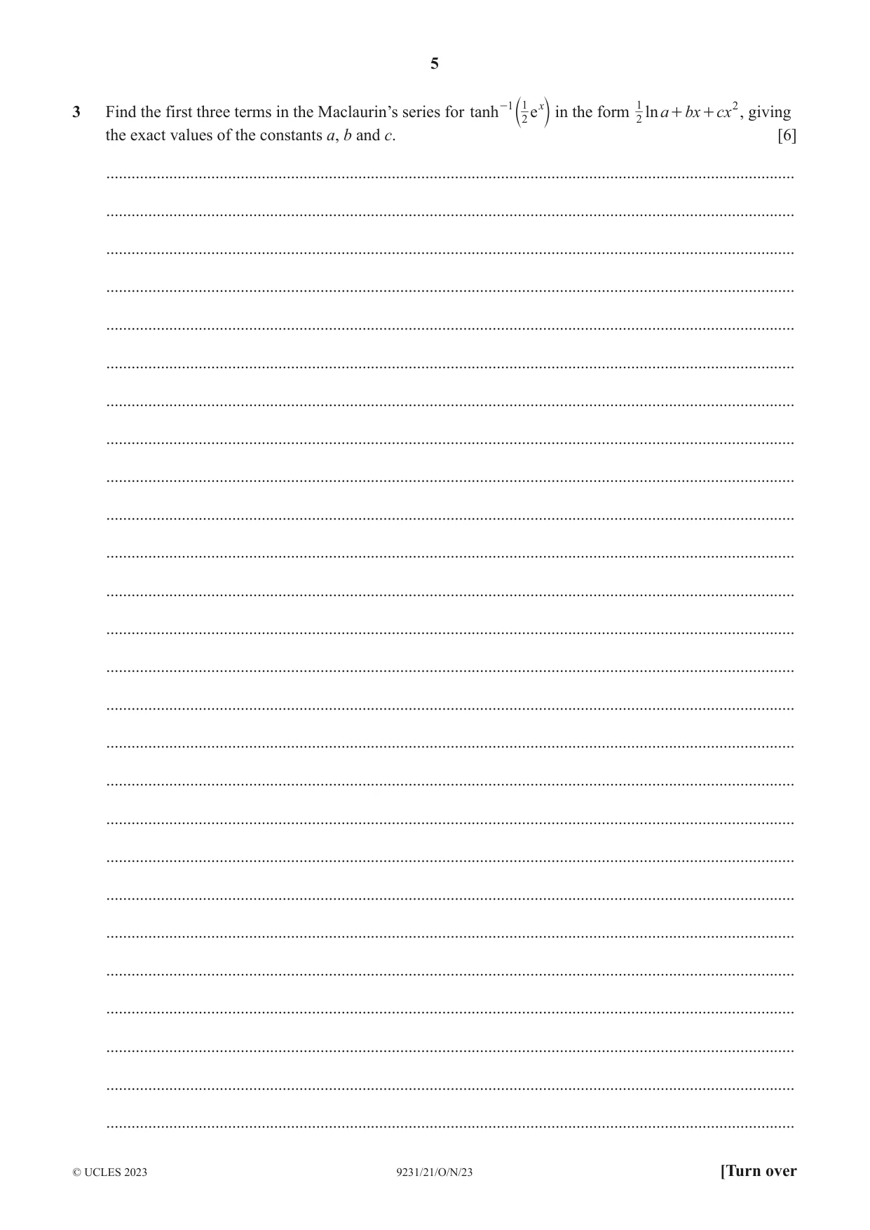 Cambridge A Level Mathematics - Further 9231 2023 Oct/Nov Paper 2 · Variant 1 question paper, page 5 of 16