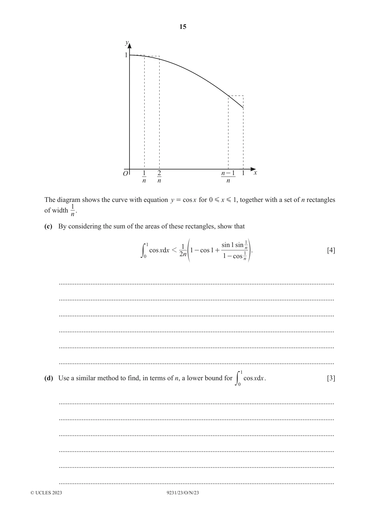 Cambridge A Level Mathematics - Further 9231 2023 Oct/Nov Paper 2 · Variant 3 question paper, page 15 of 16