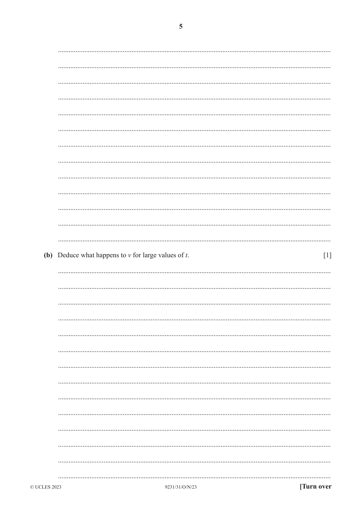 Cambridge A Level Mathematics - Further 9231 2023 Oct/Nov Paper 3 · Variant 1 question paper, page 5 of 16