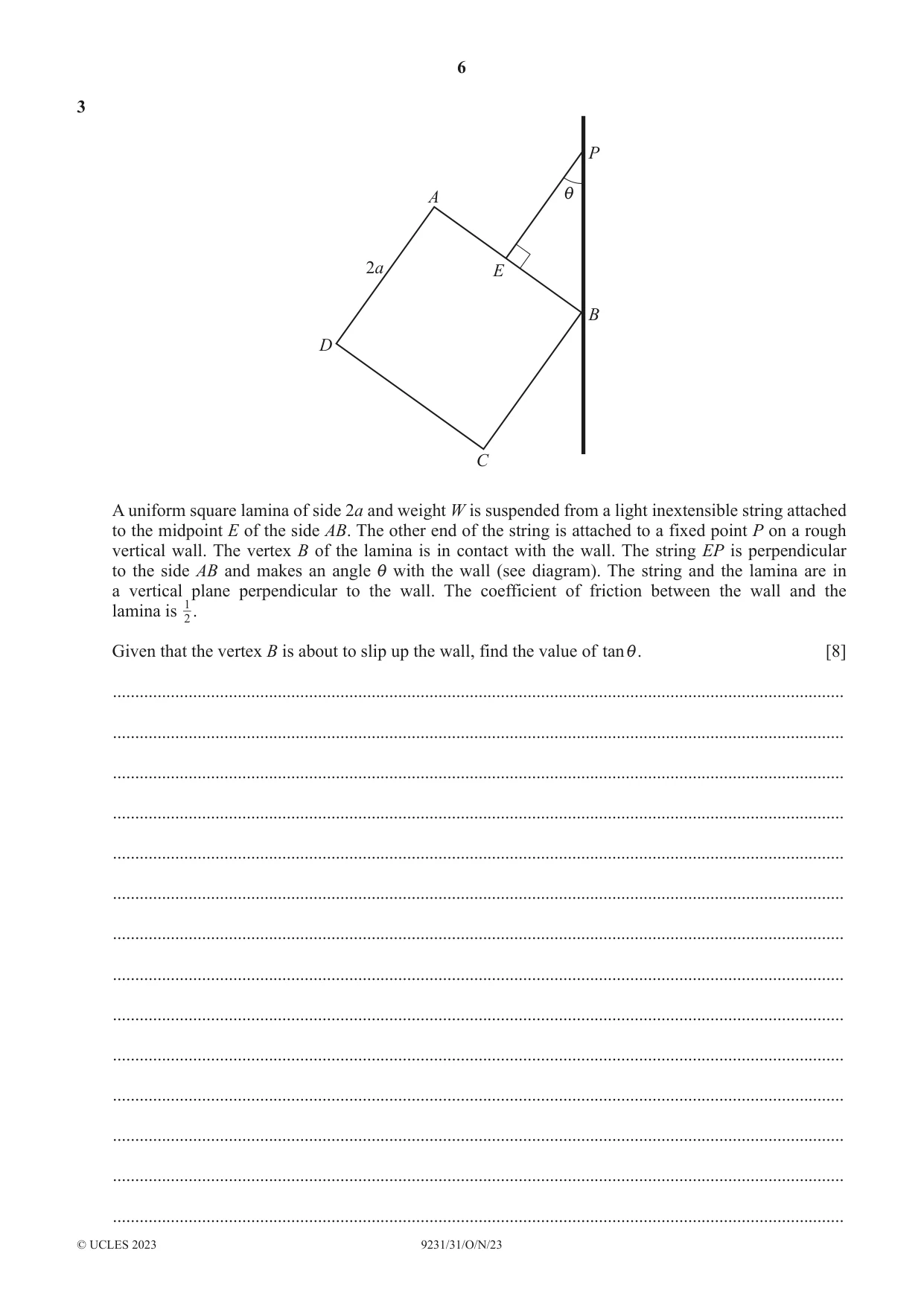 Cambridge A Level Mathematics - Further 9231 2023 Oct/Nov Paper 3 · Variant 1 question paper, page 6 of 16